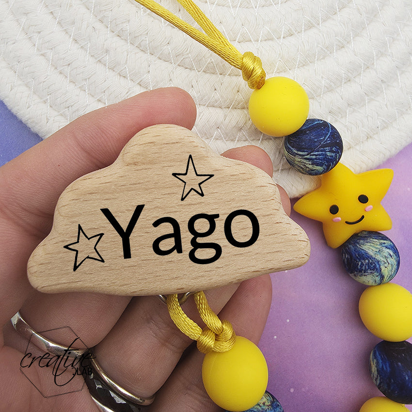 Porta ciuccio personalizzabile - tema cielo