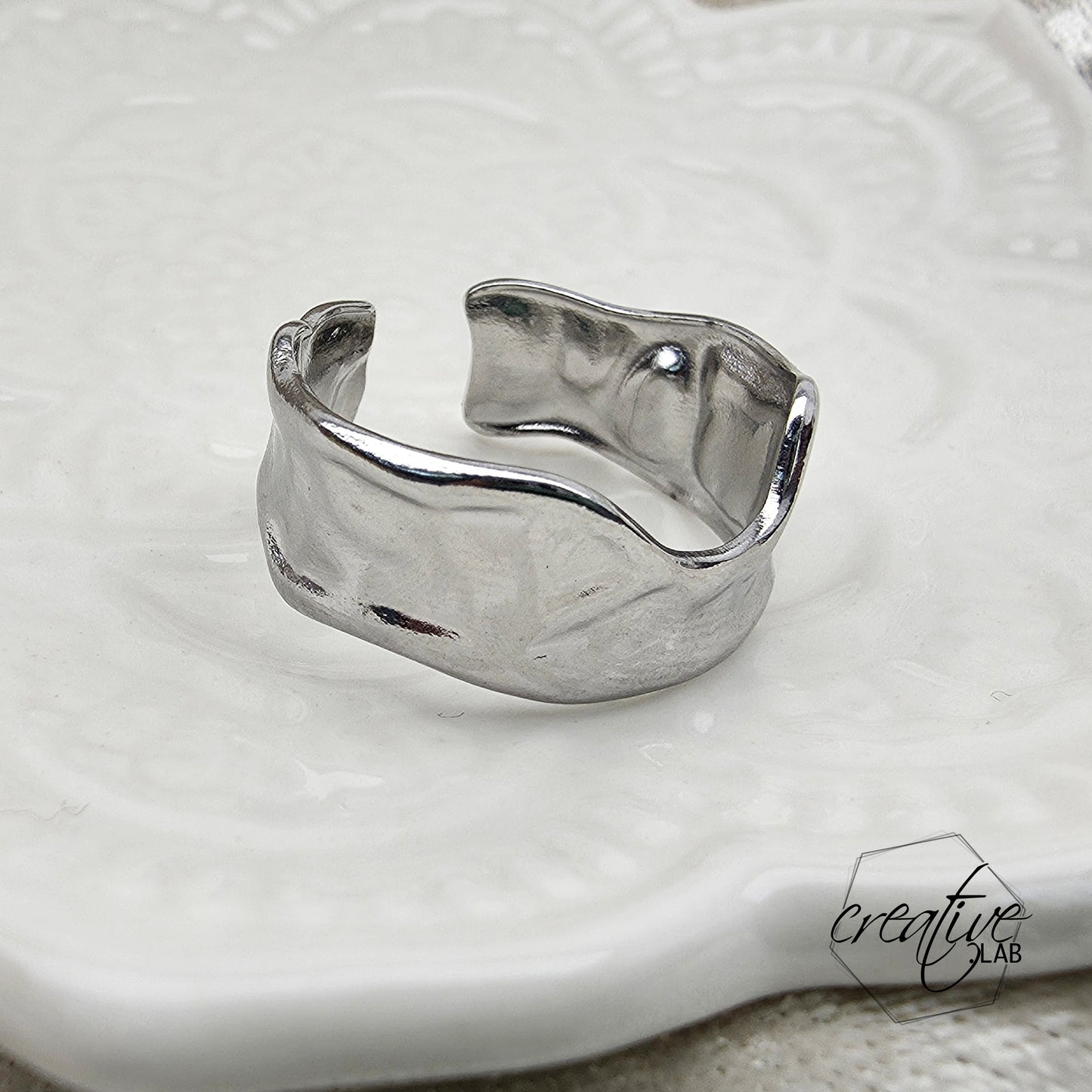 Anello in acciaio Liquid