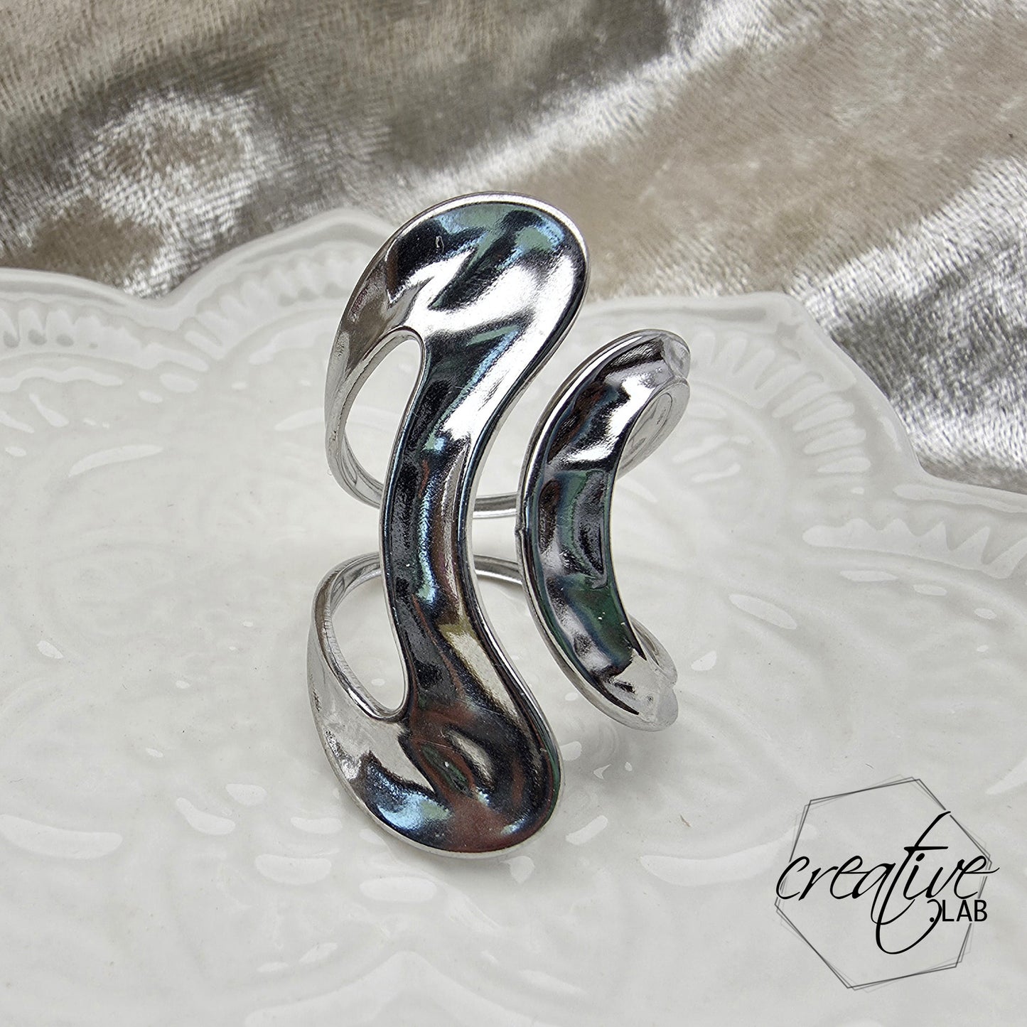 Anello in acciaio Eco di Onde