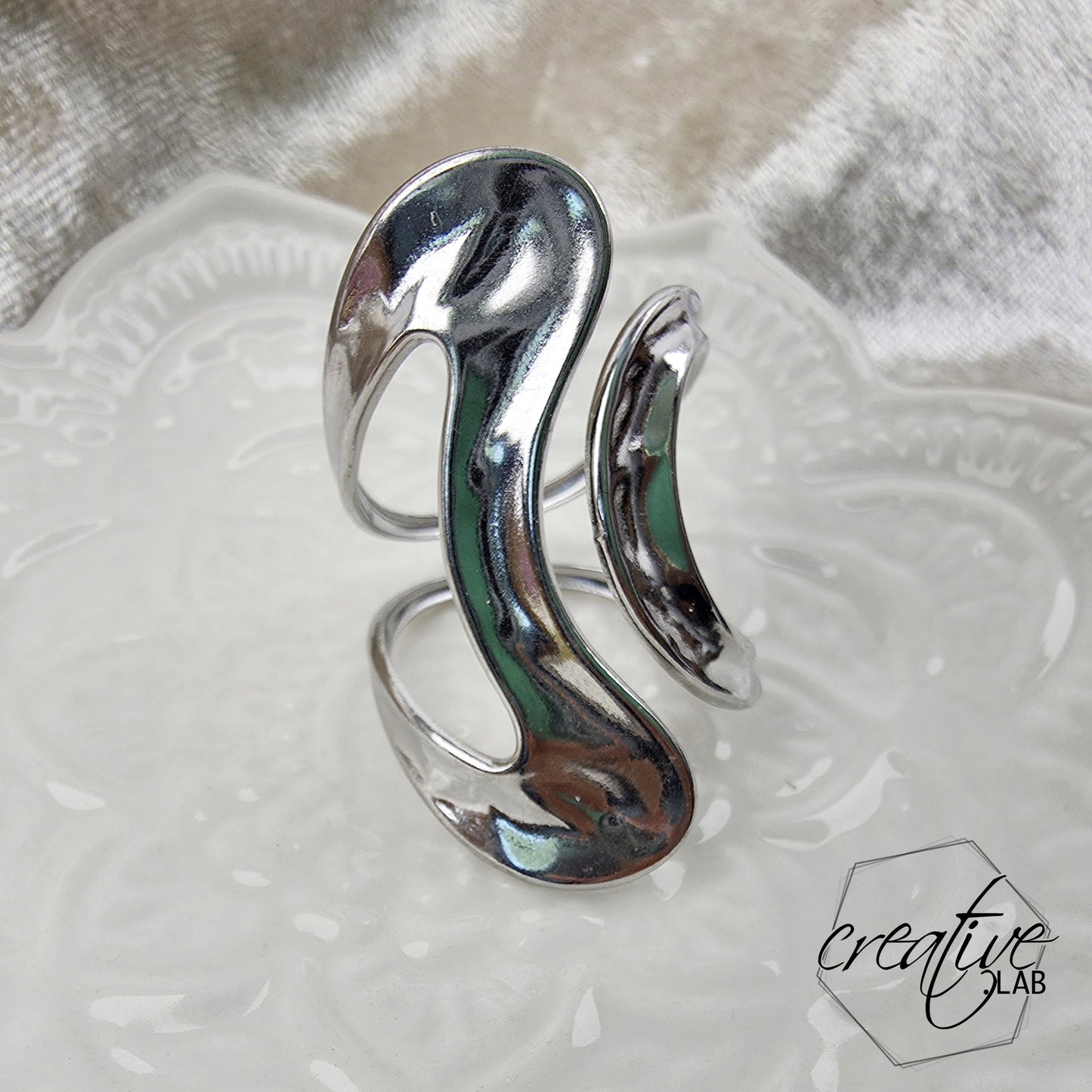 Anello in acciaio Eco di Onde