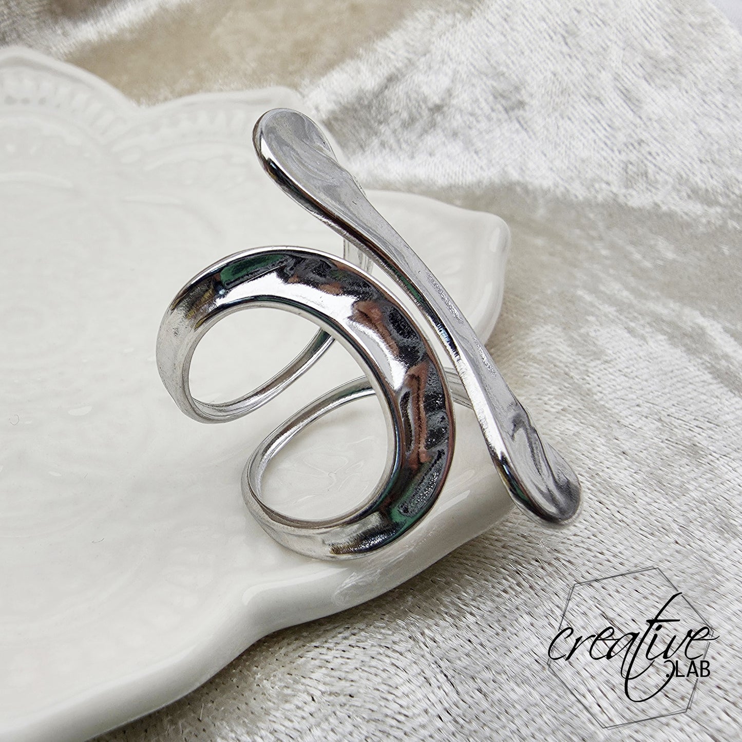 Anello in acciaio Eco di Onde