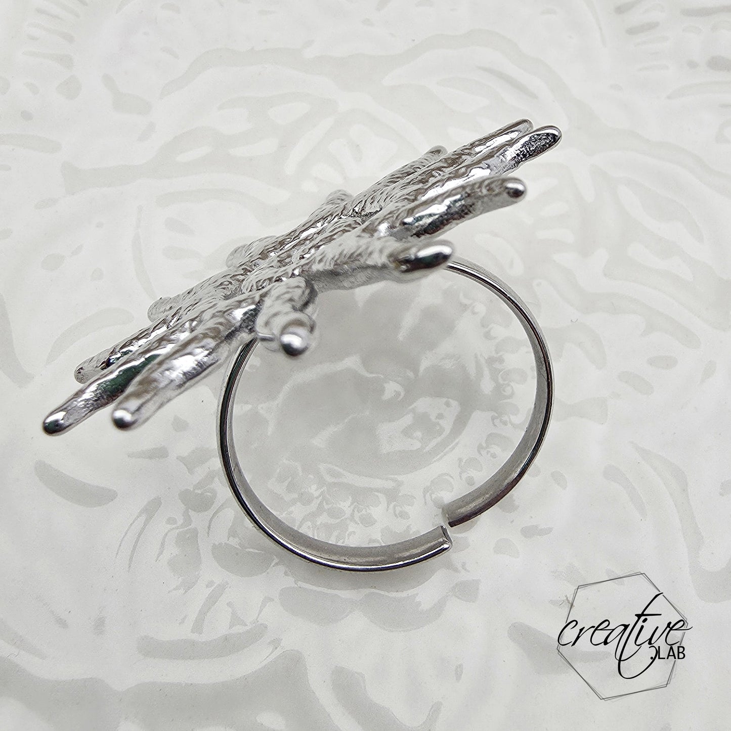Anello in acciaio Sole