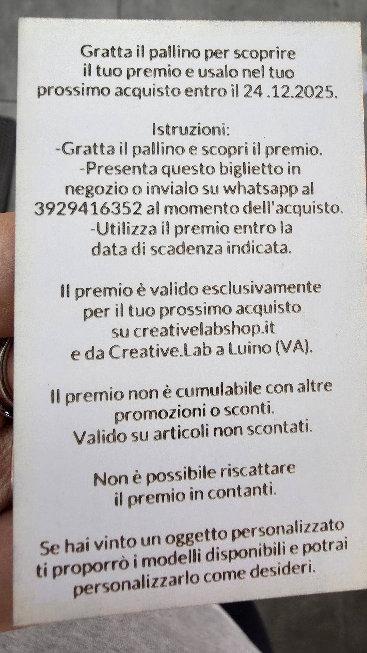 Card gratta e vinci Natale