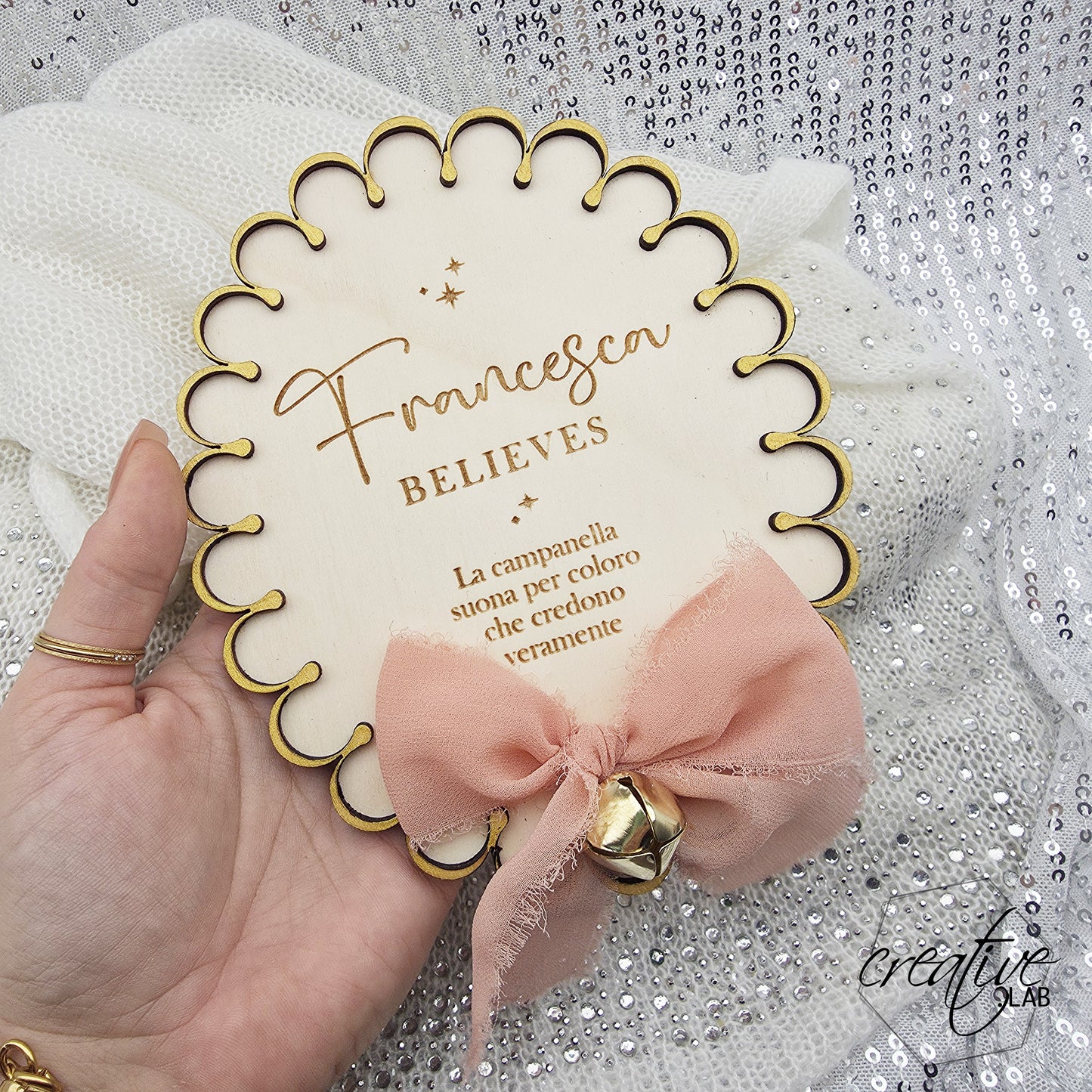 Decorazione Natalizia Believes, personalizzabile