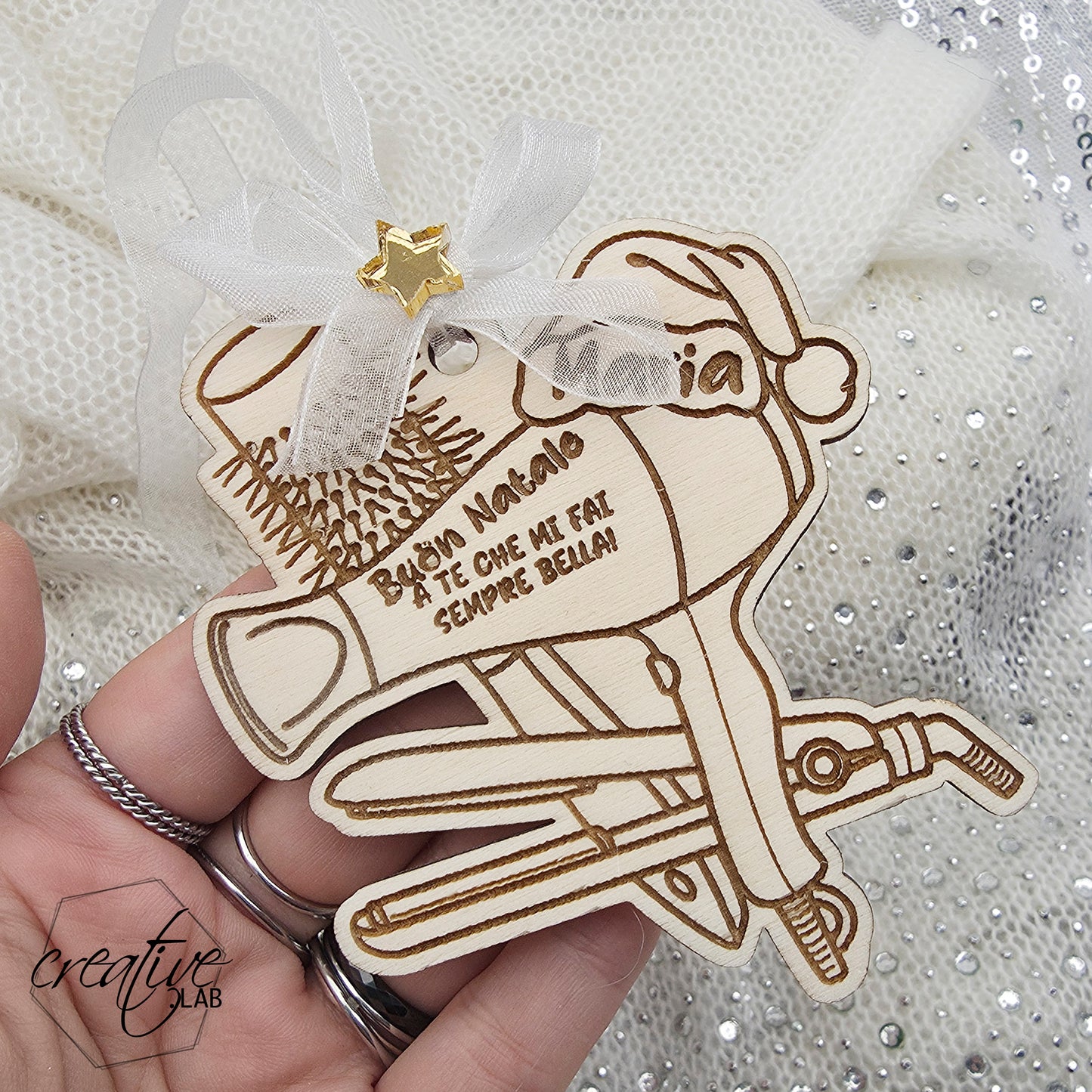 Decorazione Natalizia per la parrucchiera di fiducia, personalizzabile