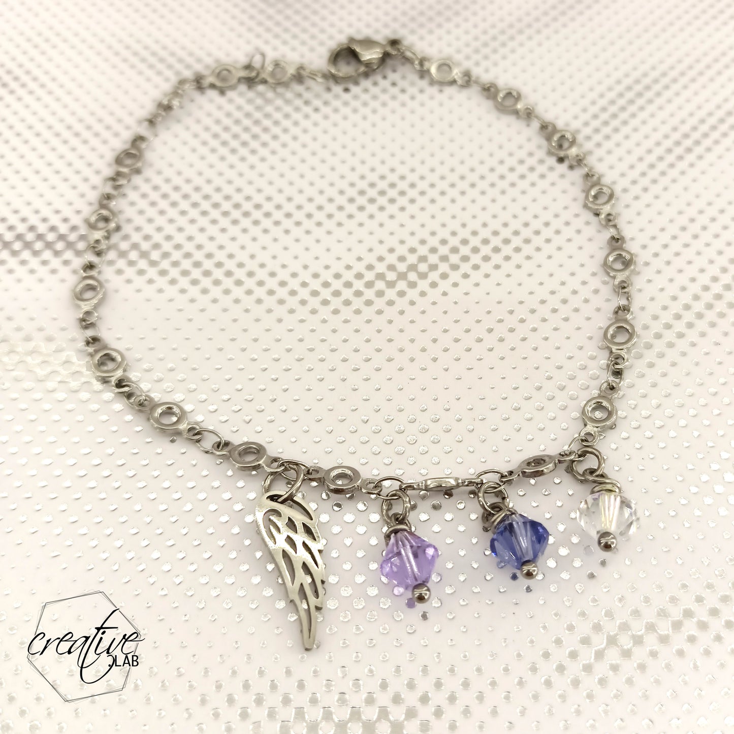Bracciale con ala di angelo e Swarovski