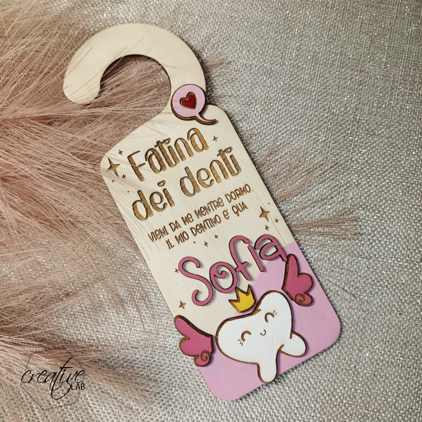 Tag porta per dentini, personalizzabile