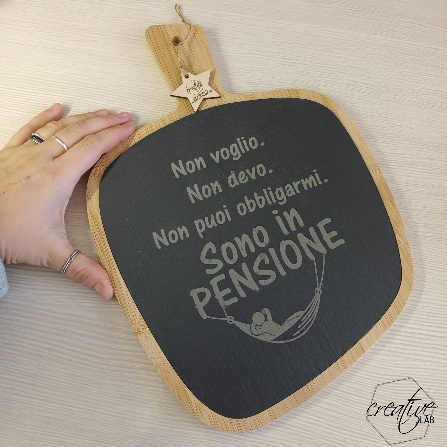 Tagliere in ardesia e bamboo