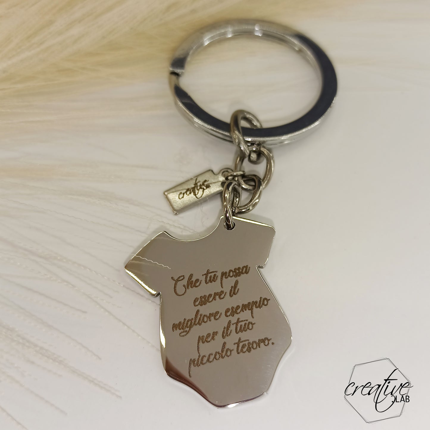 Portachiavi con dati nascita, personalizzabile (A13D)