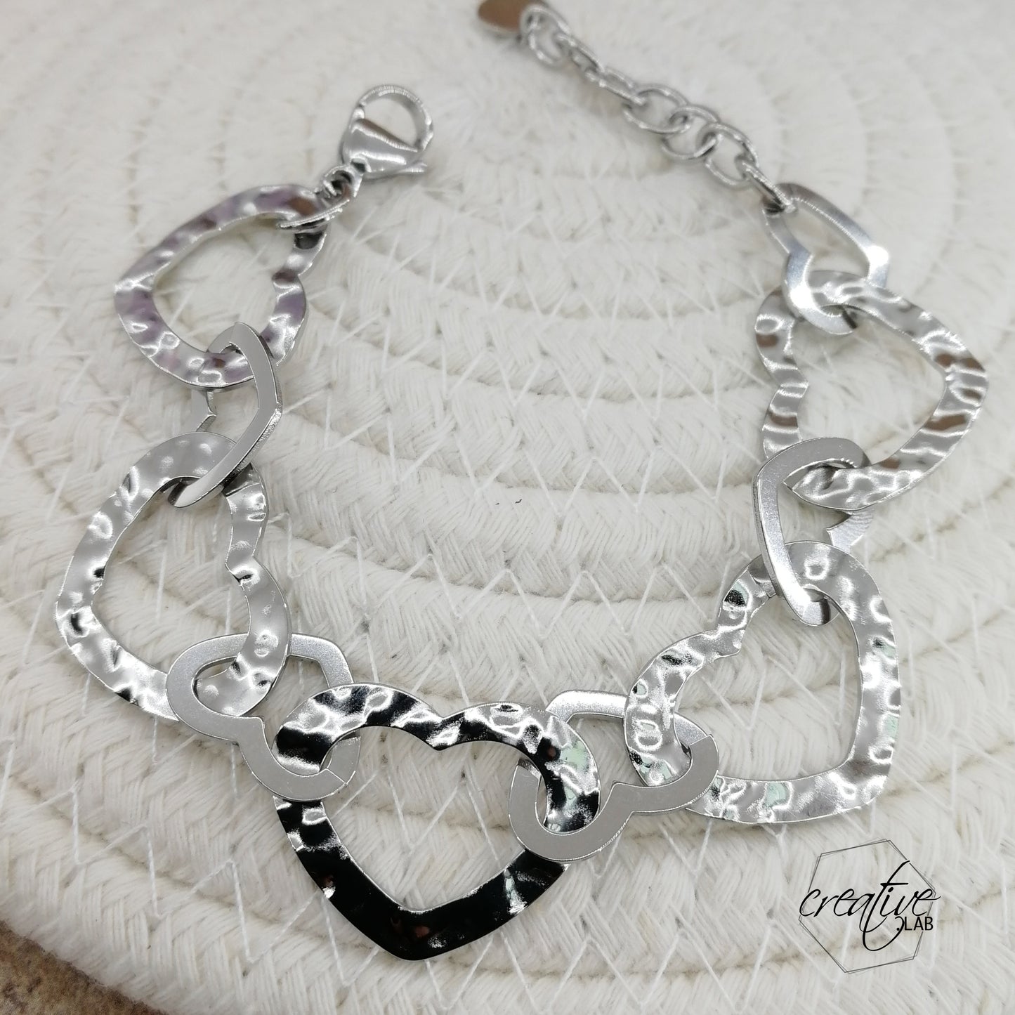 Bracciale cuori martellati (G31)