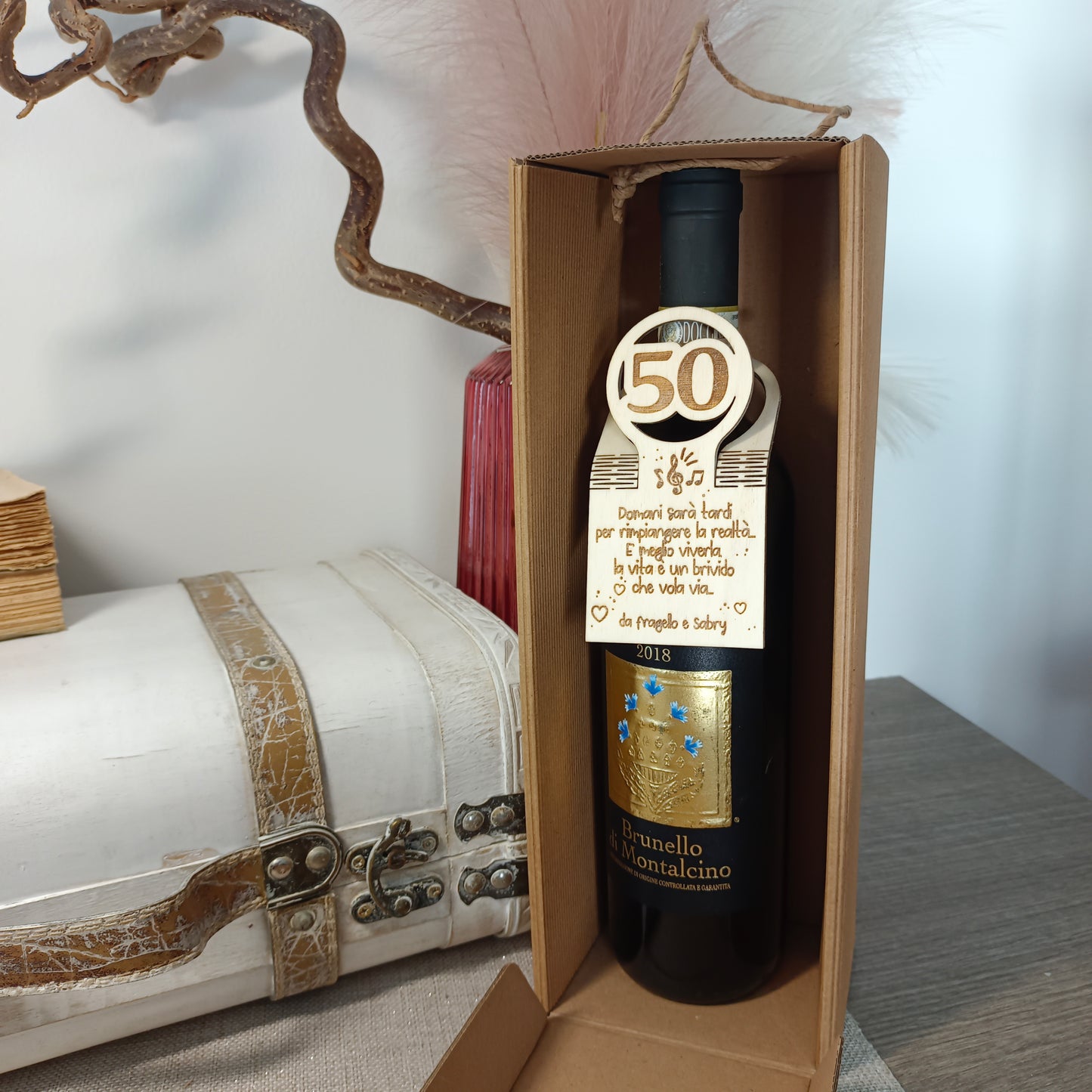 Tag per vino personalizzabile 50 anni
