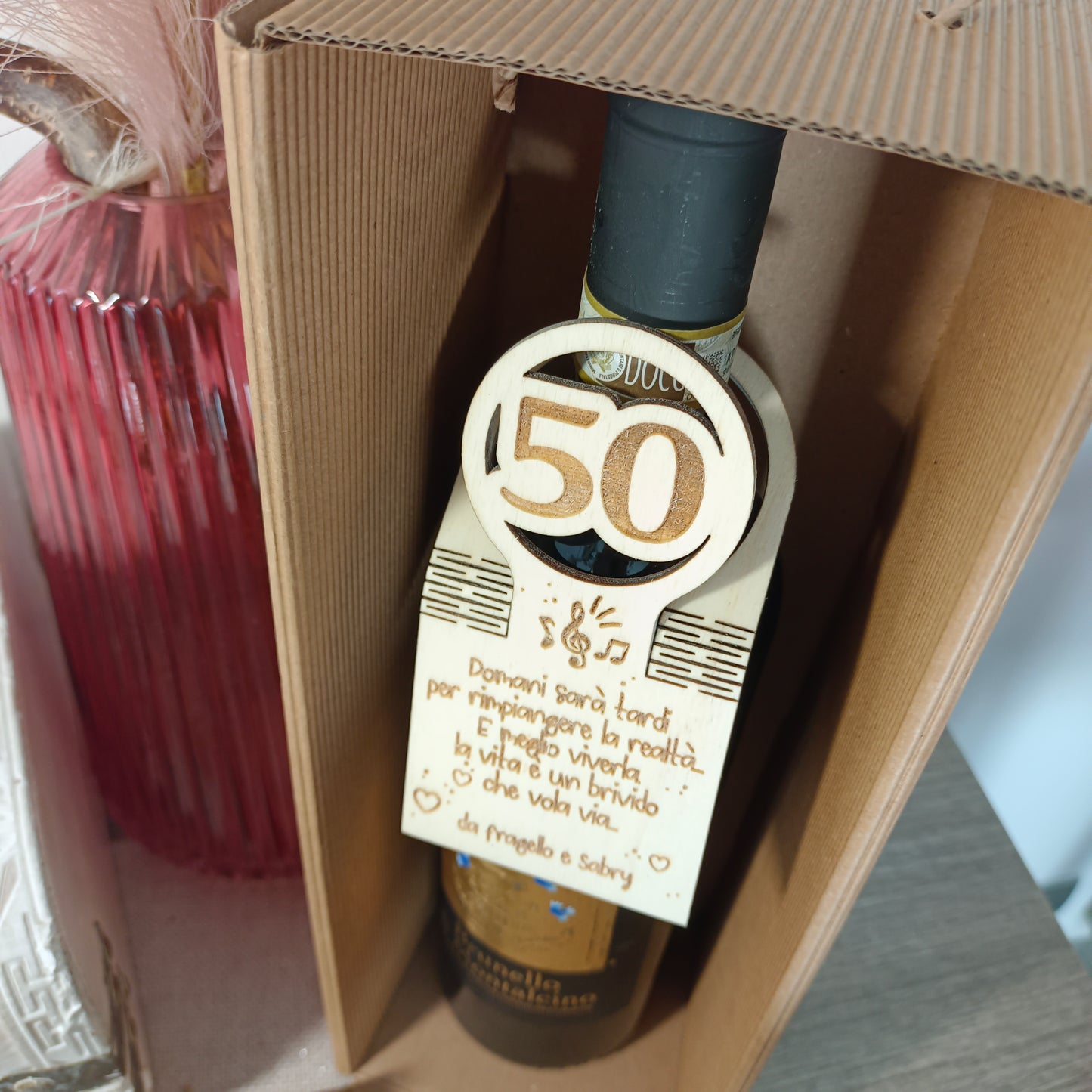 Tag per vino personalizzabile 50 anni