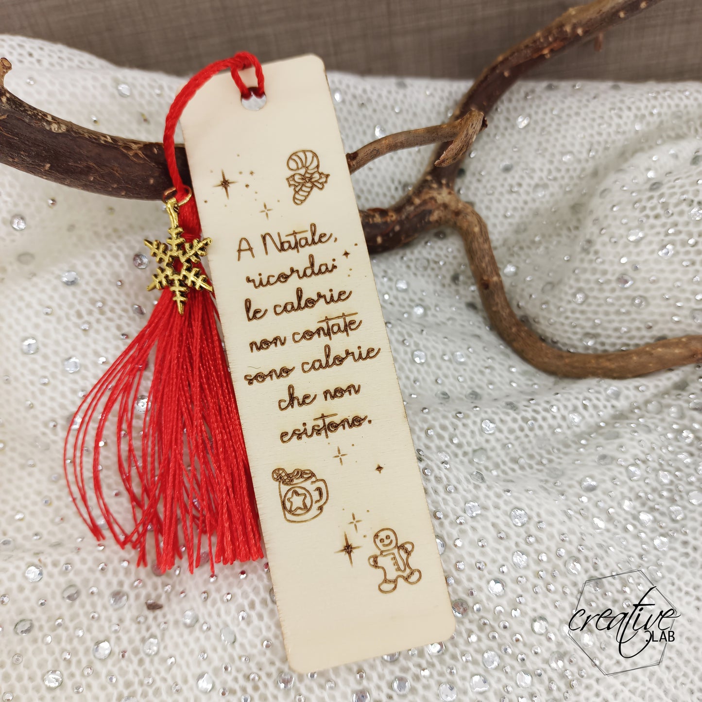 Segnalibro in legno, personalizzabile - grafica dolcetti