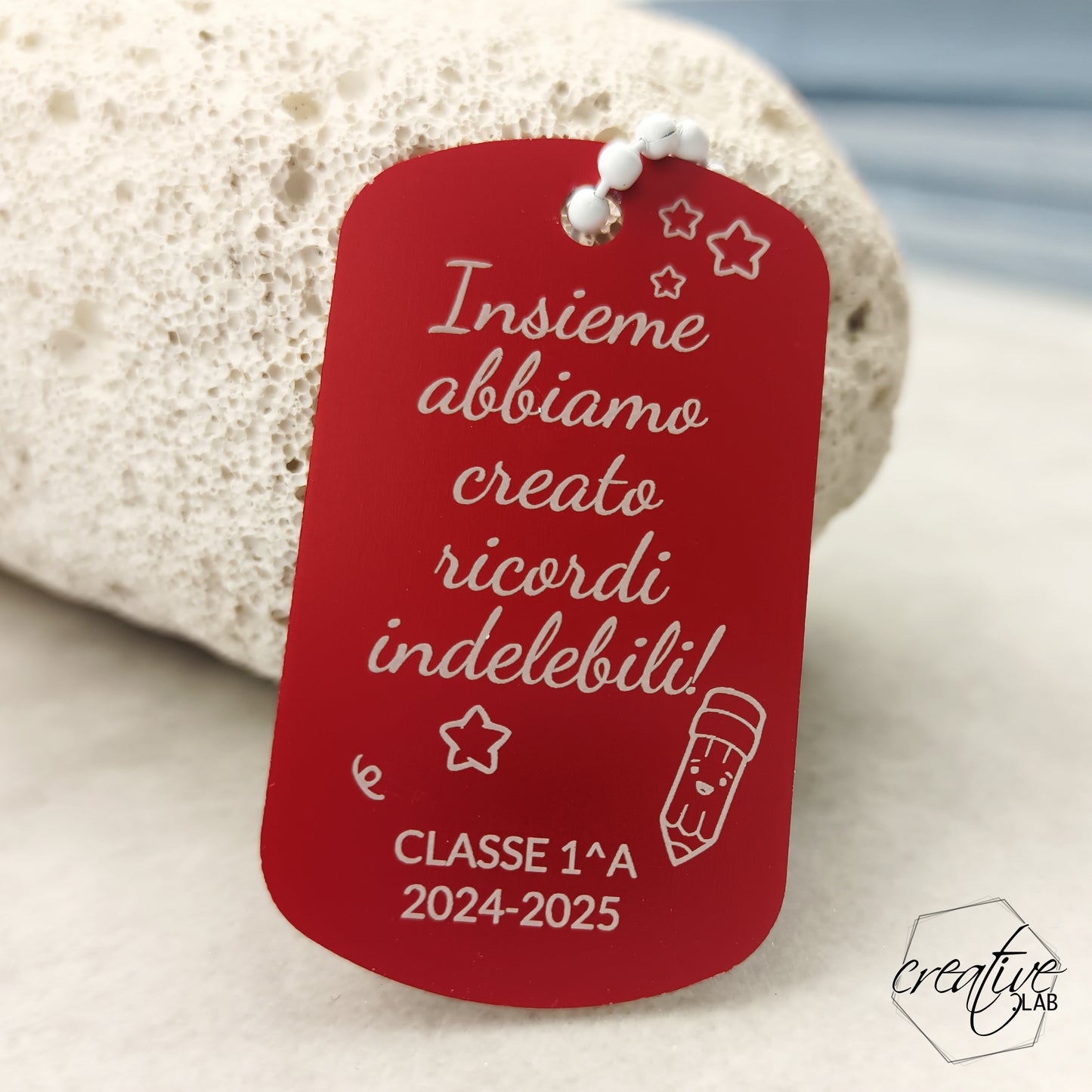 Tags colorato personalizzabile con firme originali, per insegnanti (A80)