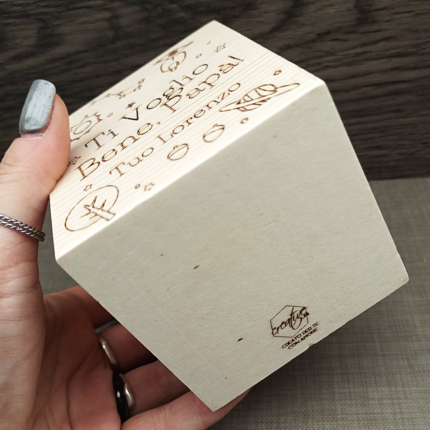 Porta penne in legno, personalizzabile con incisione