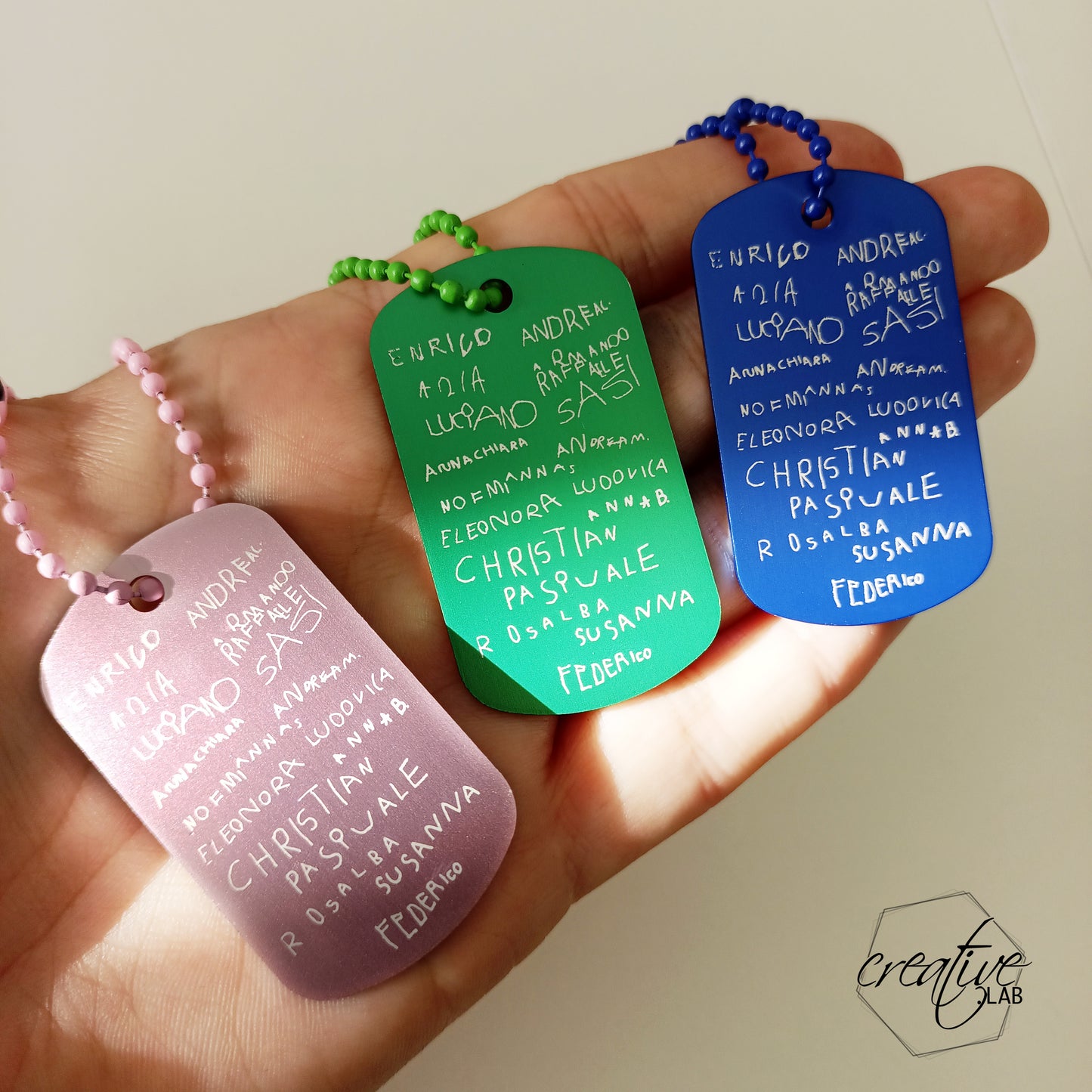 Tags colorato personalizzabile con firme originali, per insegnanti (A80)