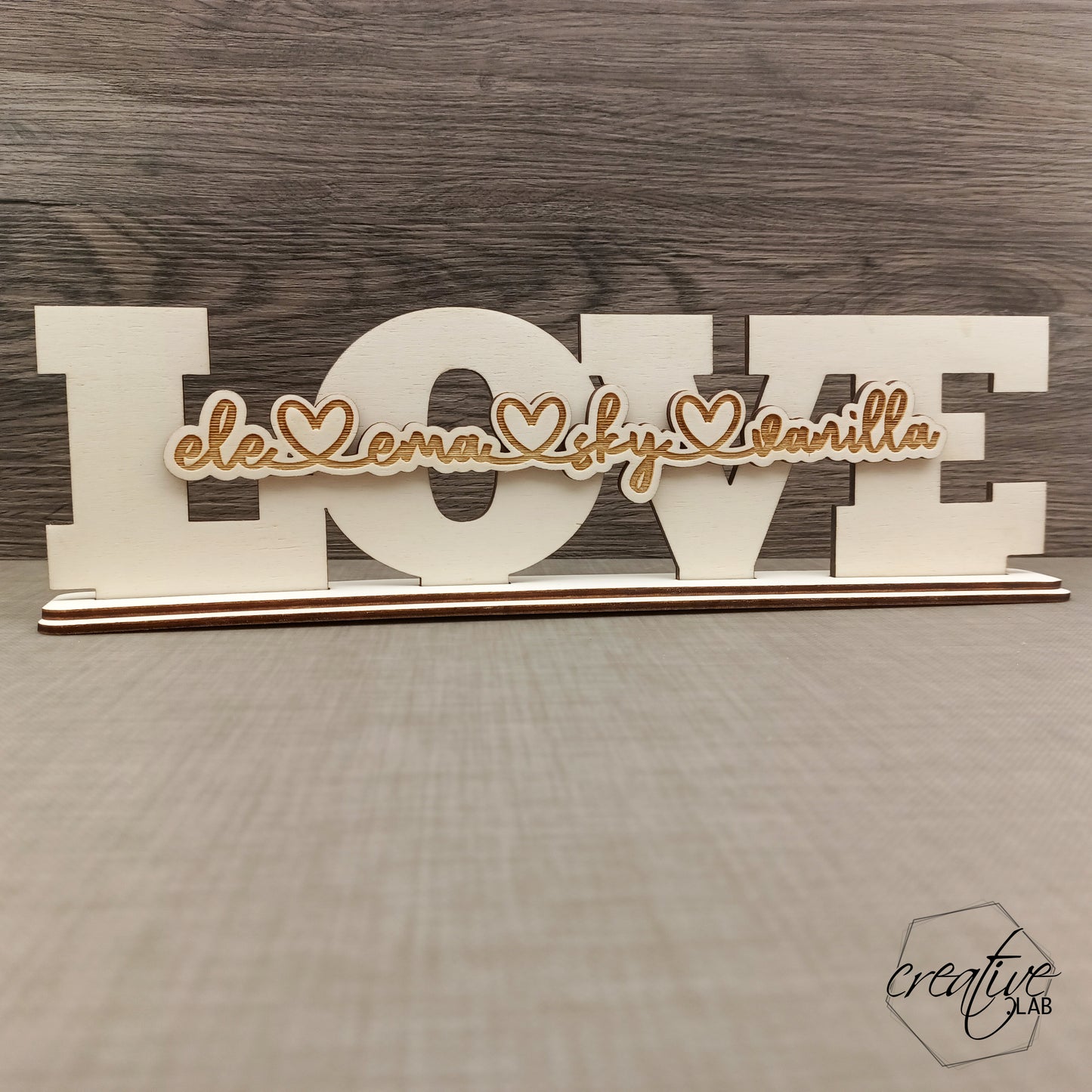 Decorazione da appoggio, personalizzabile, LOVE