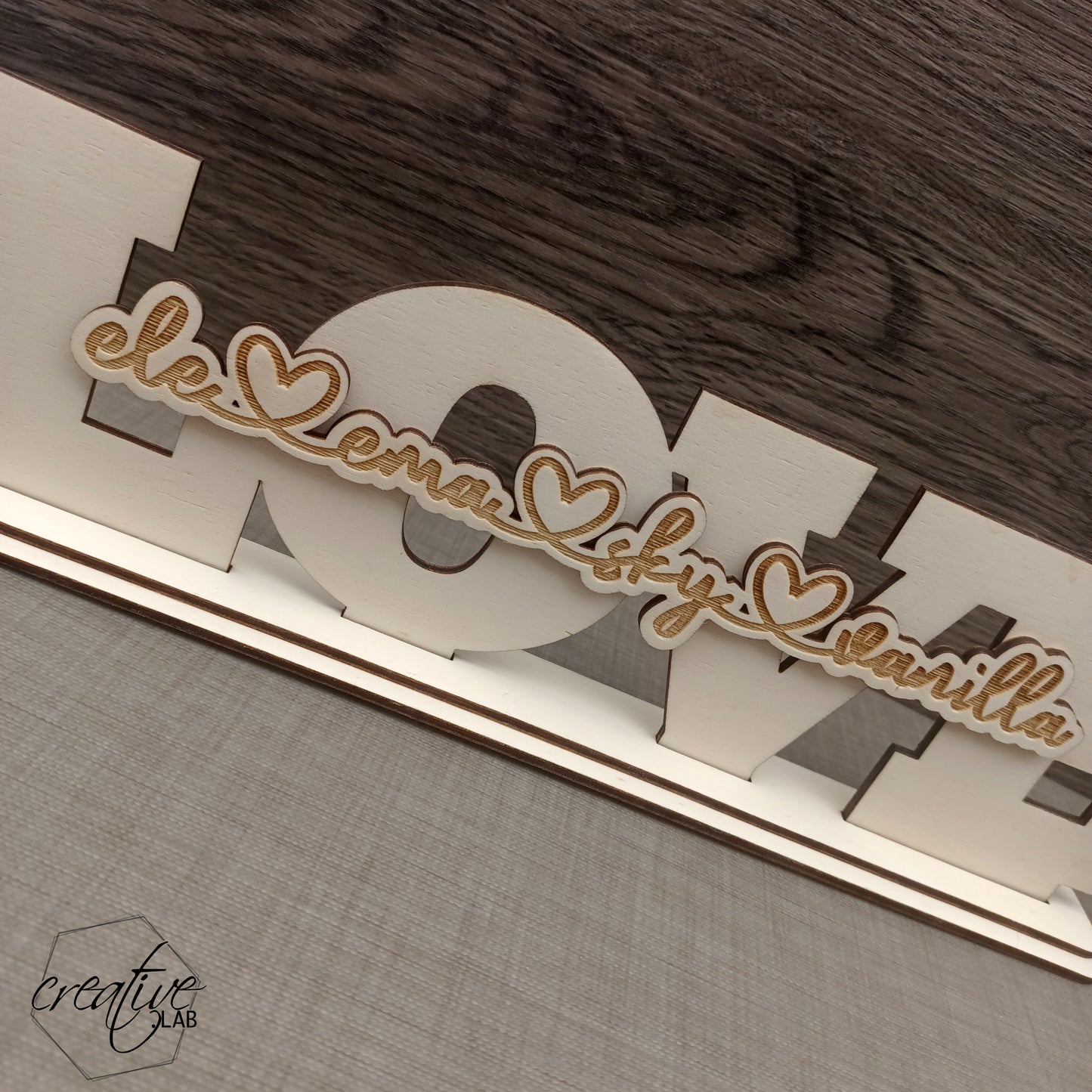 Decorazione da appoggio, personalizzabile, LOVE