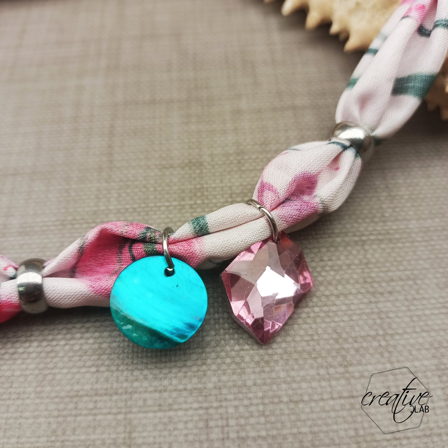 Collana/Bracciale/Cavigliera Good Vibe Vagabonda Madreperla - rosa e petrolio