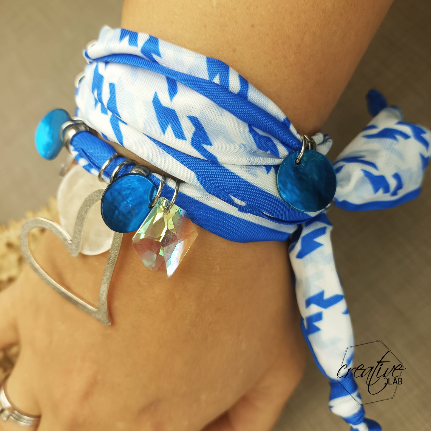 Collana/Bracciale/Cavigliera Good Vibe Vagabonda Madreperla - blu