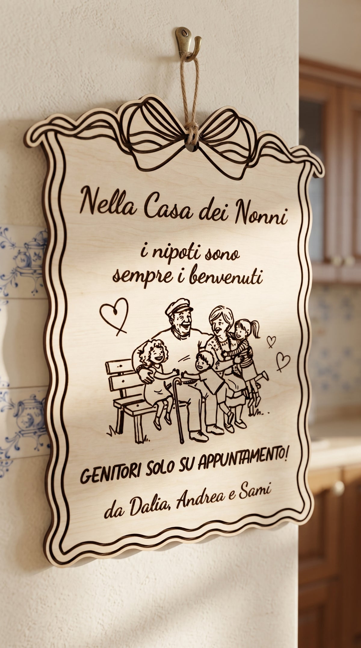 Targa Nella casa dei nonni, personalizzabile