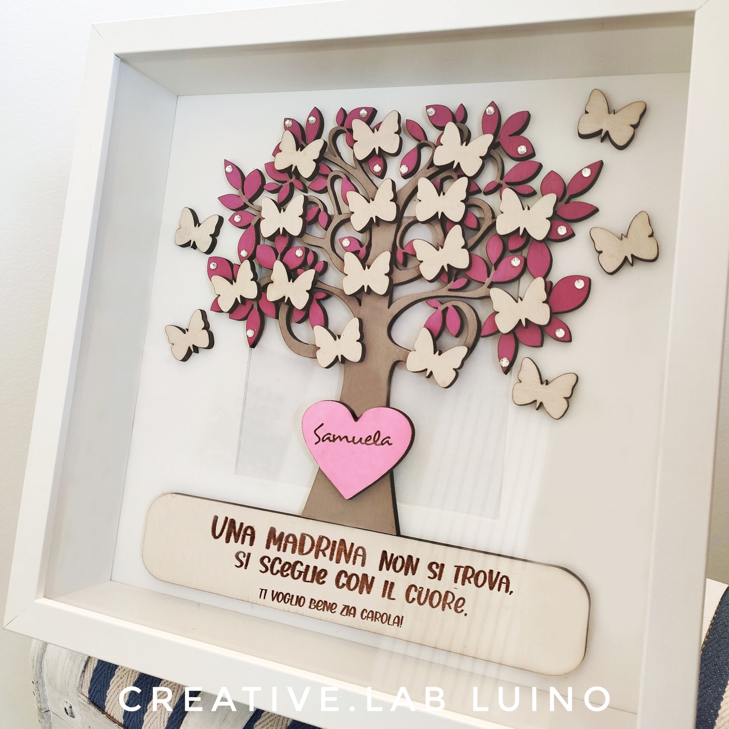Albero della vita in cornice per madrina/padrino