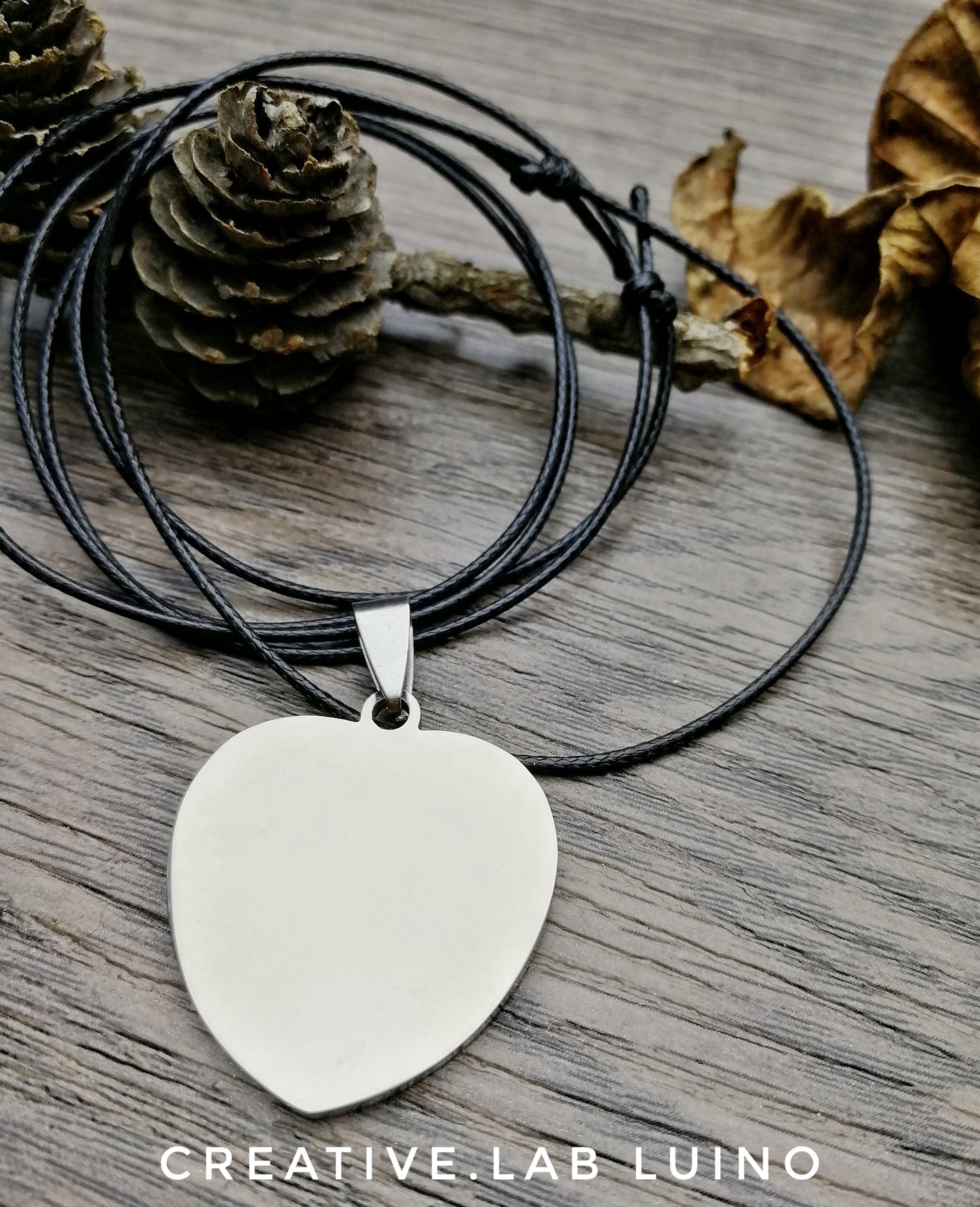 Ciondolo cuore personalizzabile con collarino (B23)