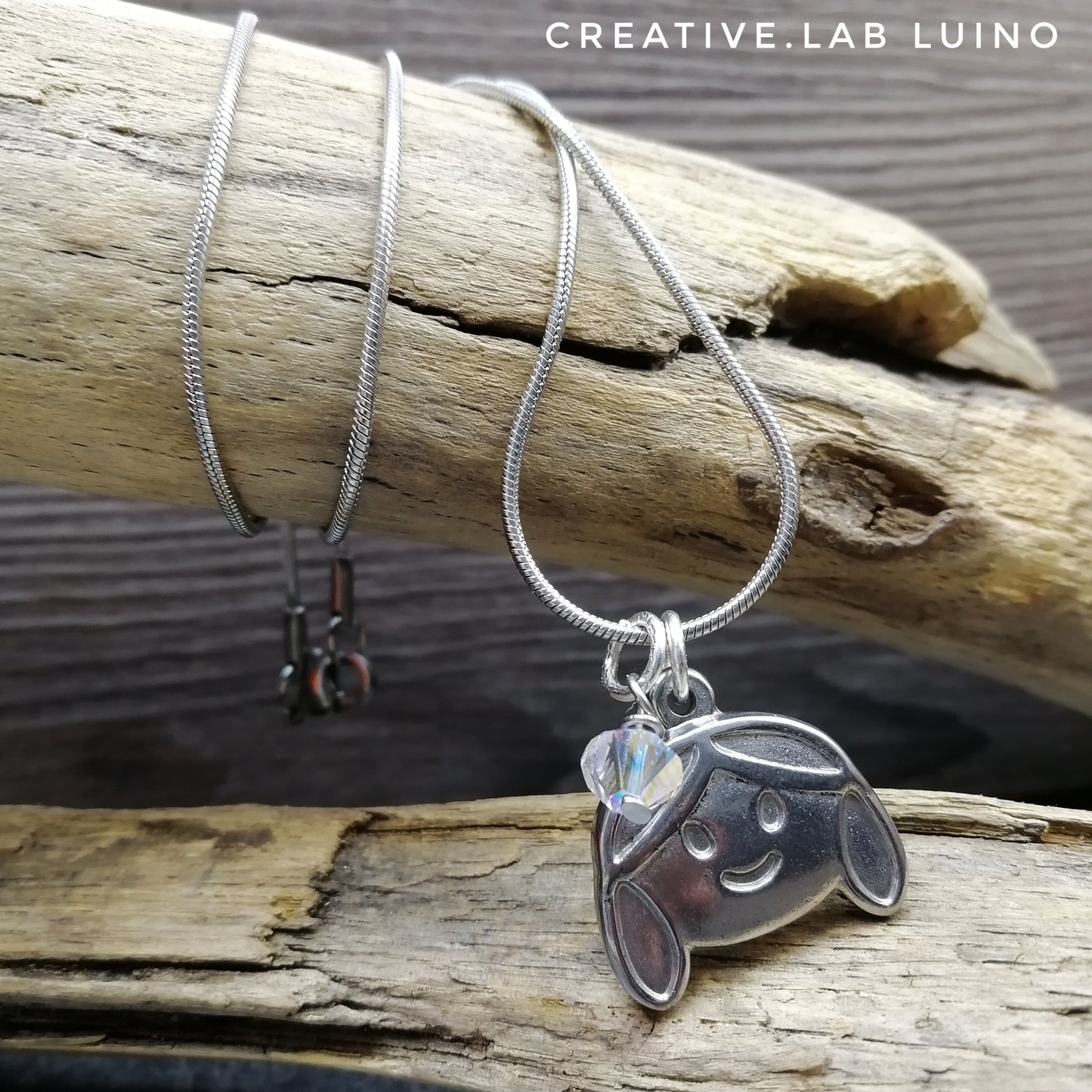 Ciondolo bimbo/bimba personalizzato con collarino e Swarovski (B31/B32)
