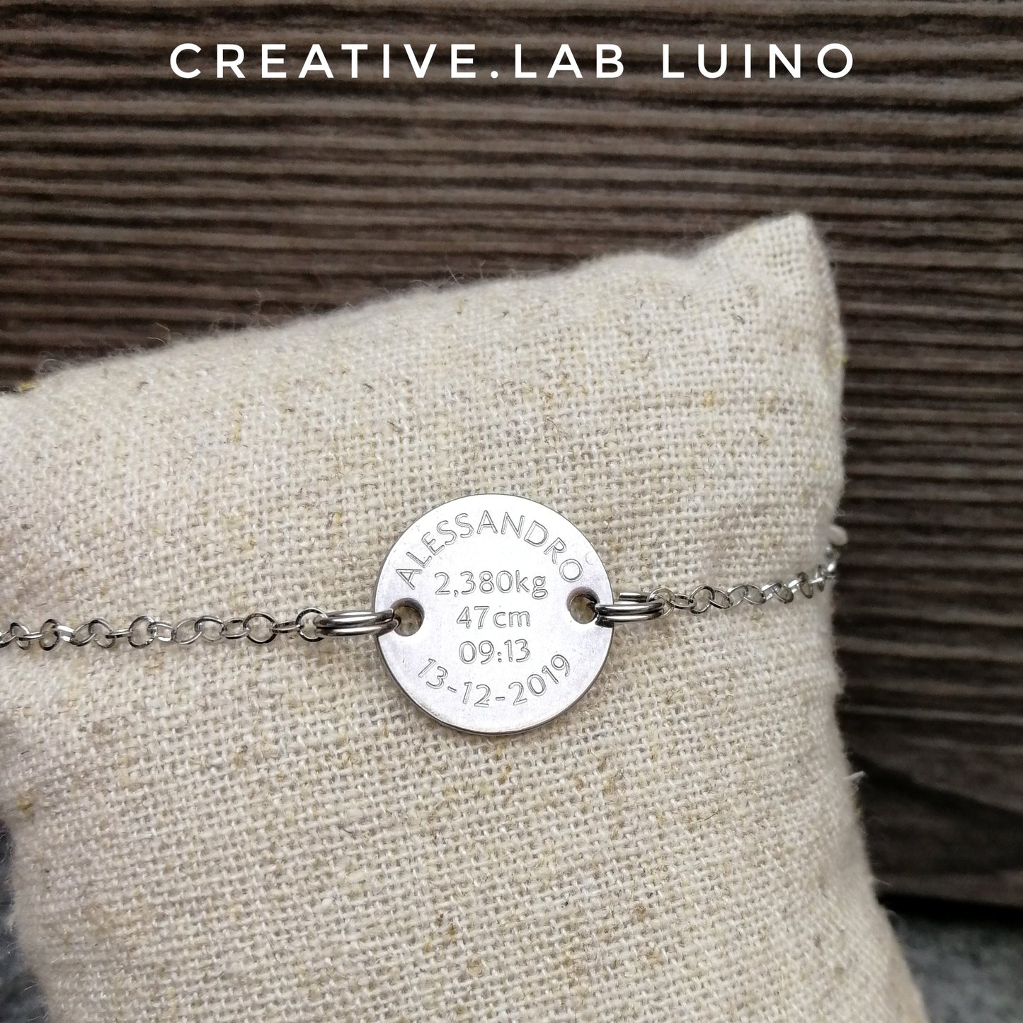 Bracciale certificato di nascita e foto del bambino (G49 foto e cert)