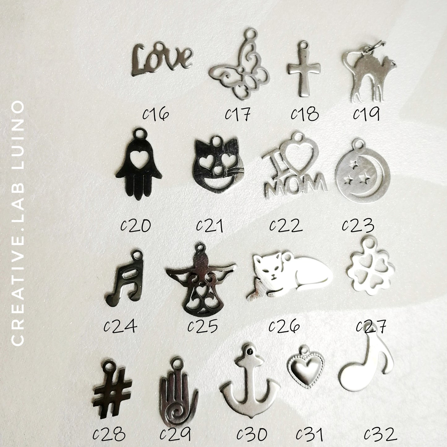 Braccialetto catena pallini con charm a scelta