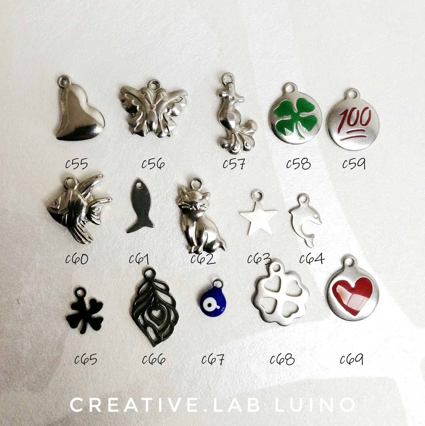 Bracciale snake acciaio con perle strass e ciondolini (G152+ch)