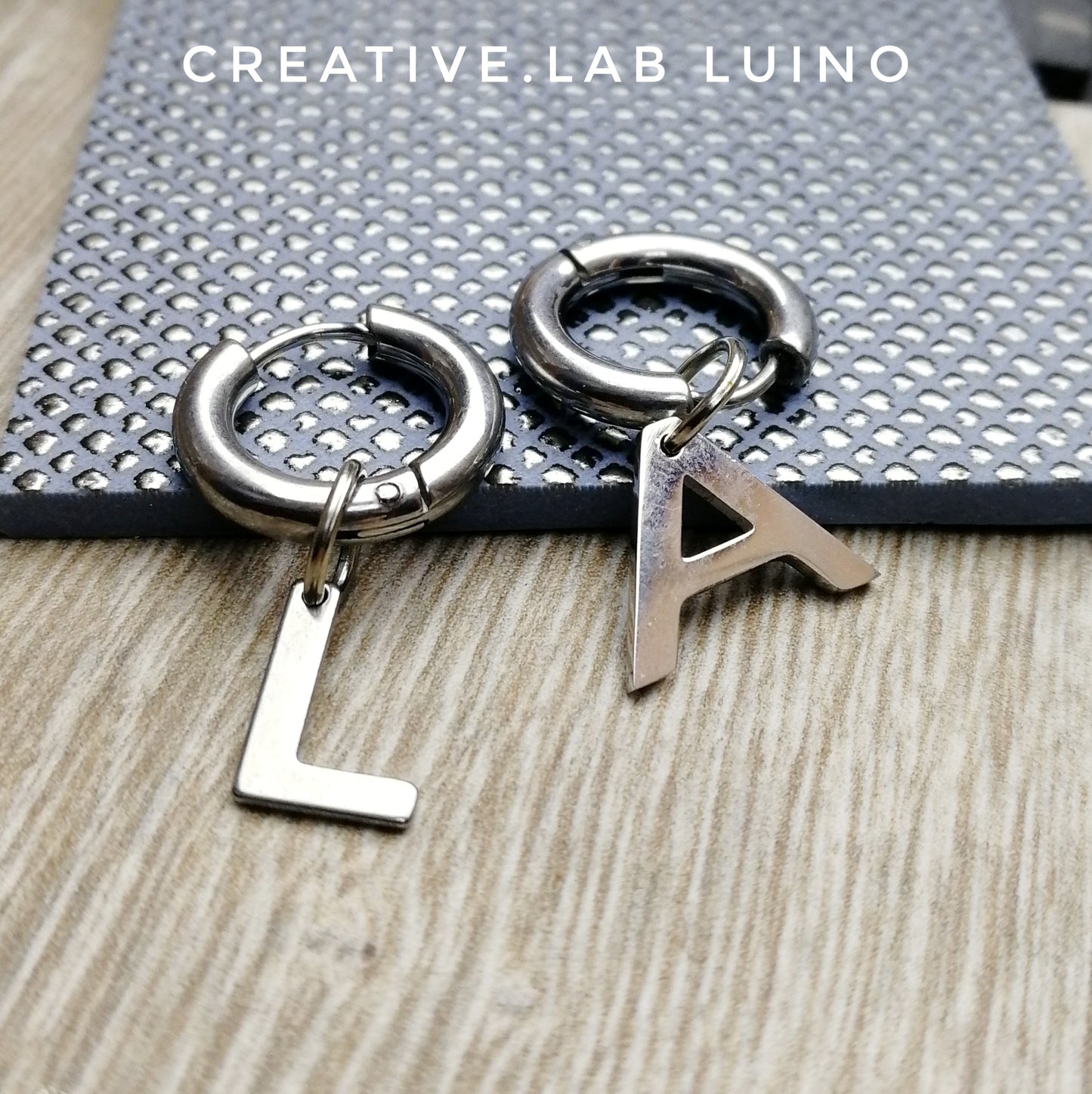 Orecchini a cerchio 15 mm con iniziali