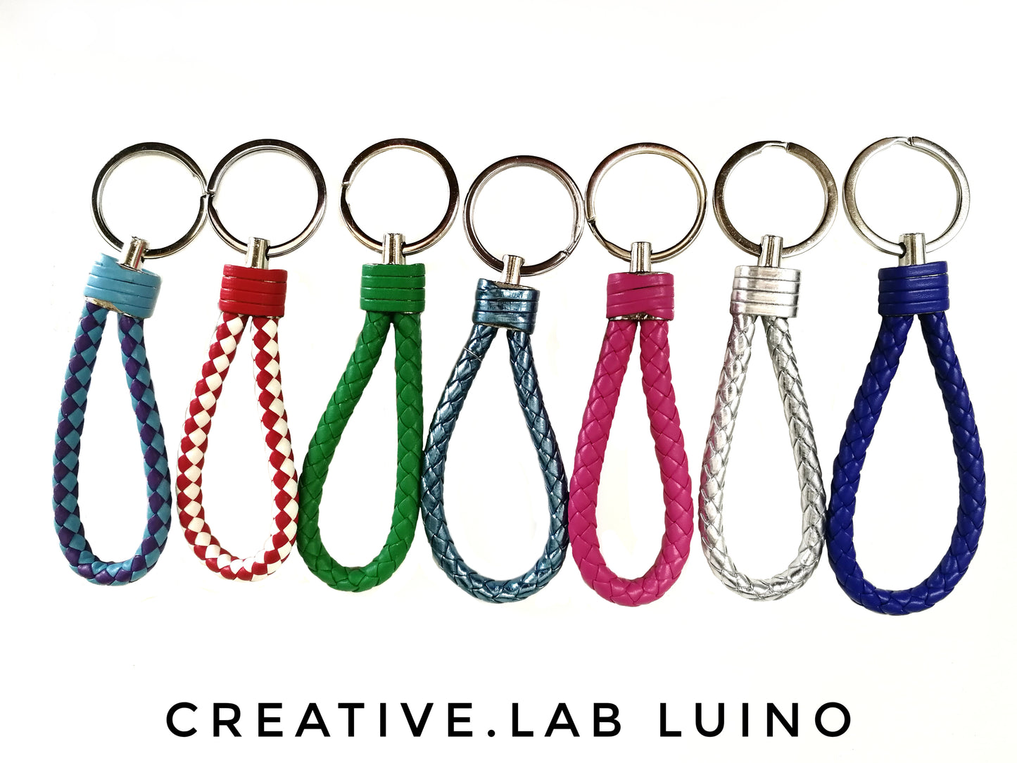 Portachiavi per la maestra con strap colorato e macchinina matita (C12+leth)