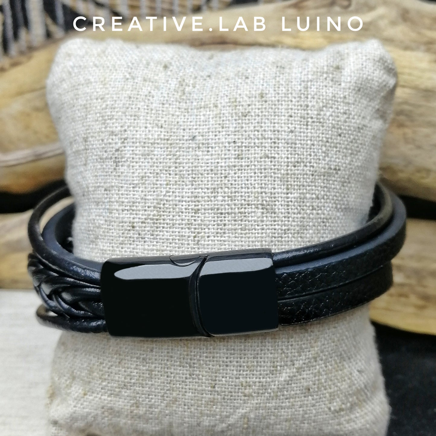 Bracciale da uomo in ecopelle personalizzabile (G94)