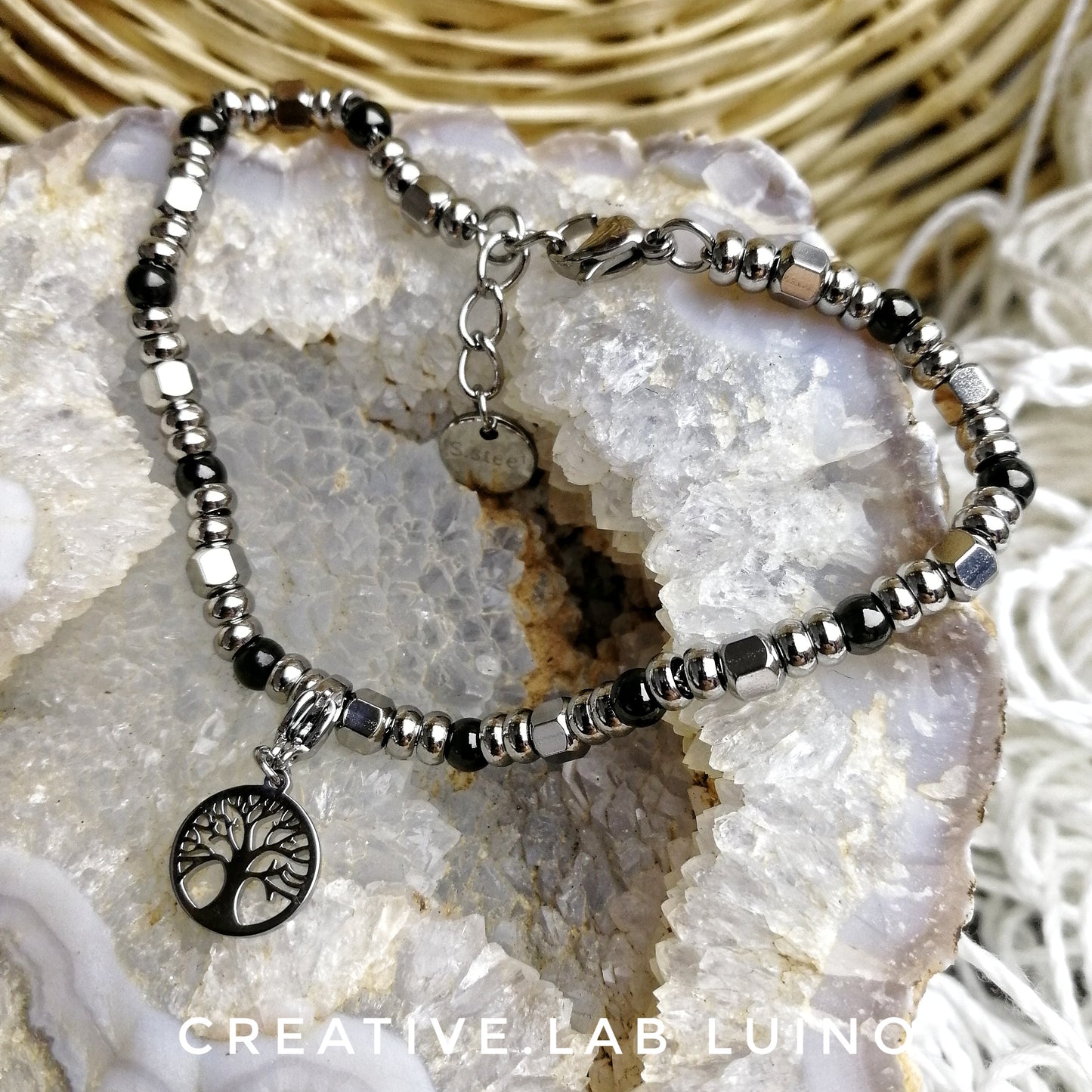 Bracciale in acciaio con albero della vita (D31+ alb)