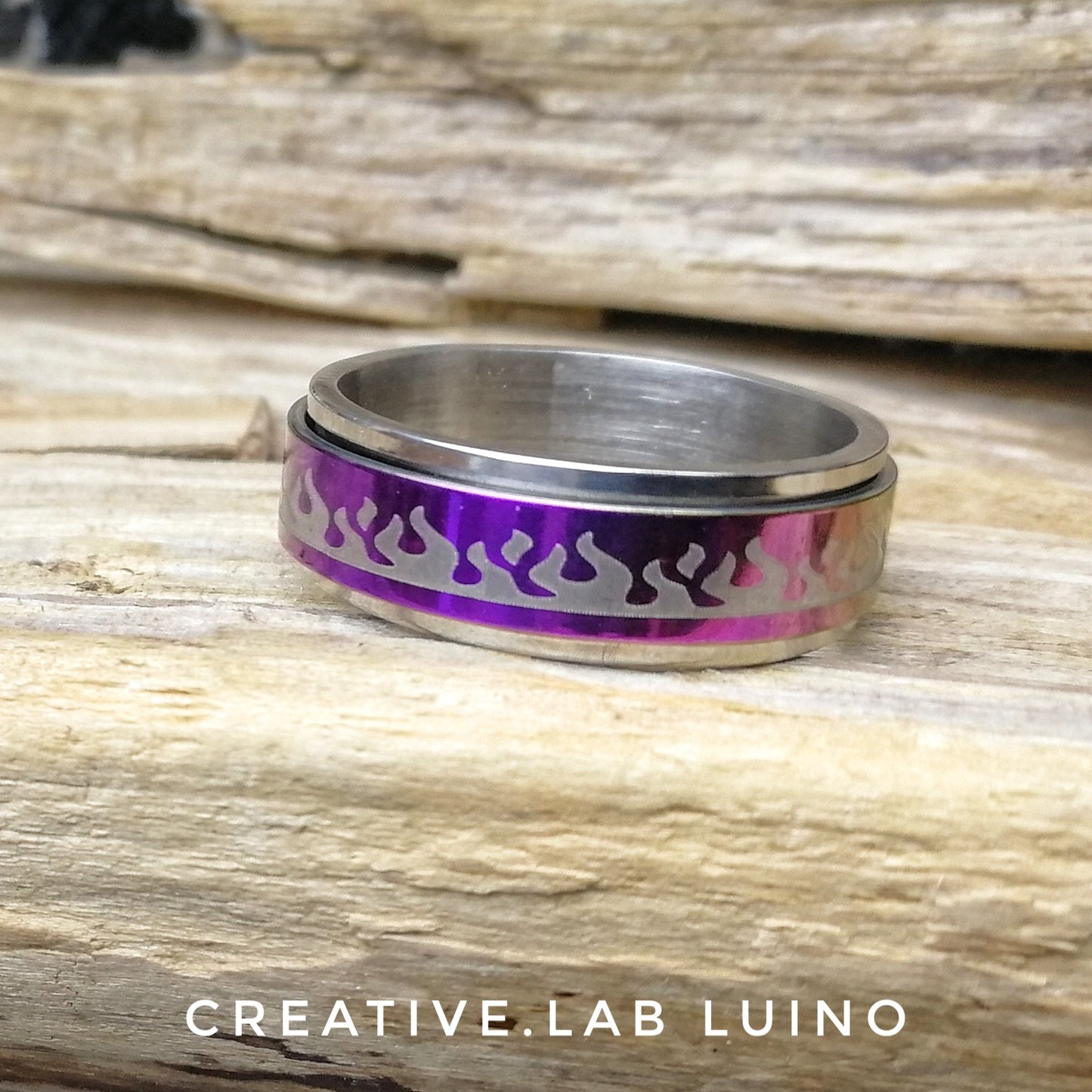 Anello in movimento disegno fiamme