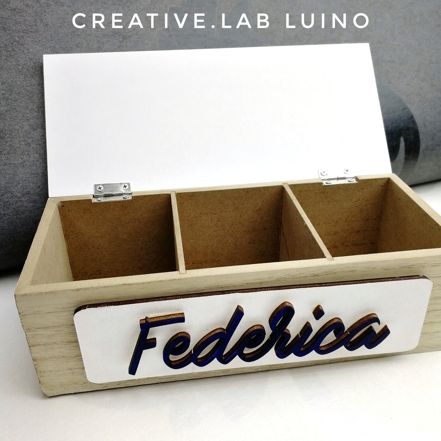 Scatola con pesci e nome personalizzabile