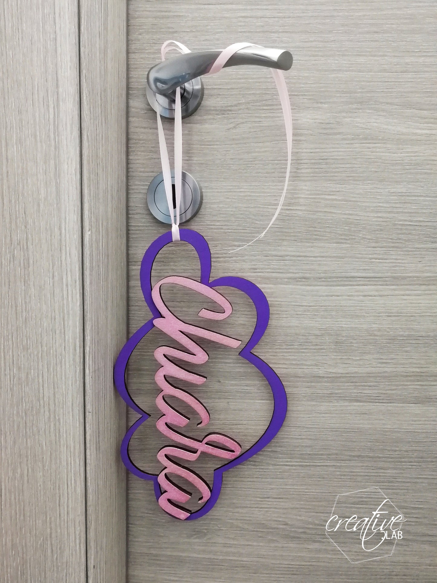 Nome in nuvola da appendere alla porta della cameretta