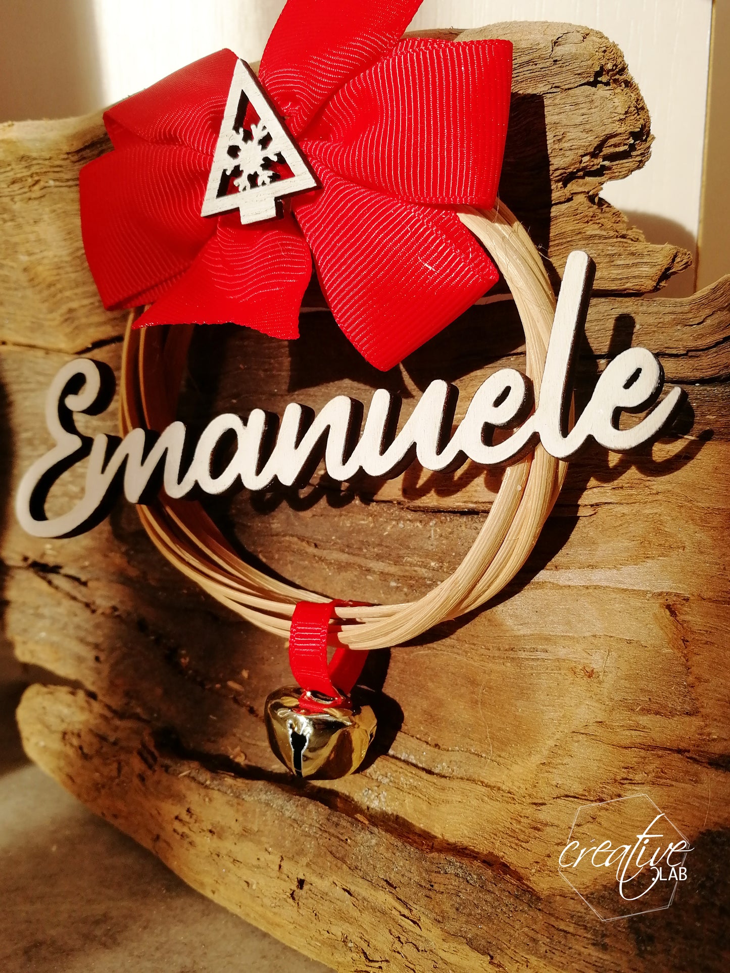 Decorazione Natalizia ghirlanda con nome