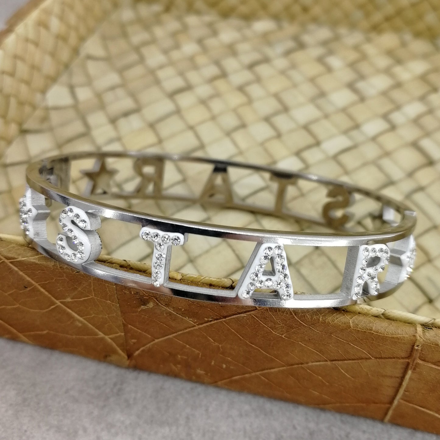 Bracciale a manetta "Star" con strass