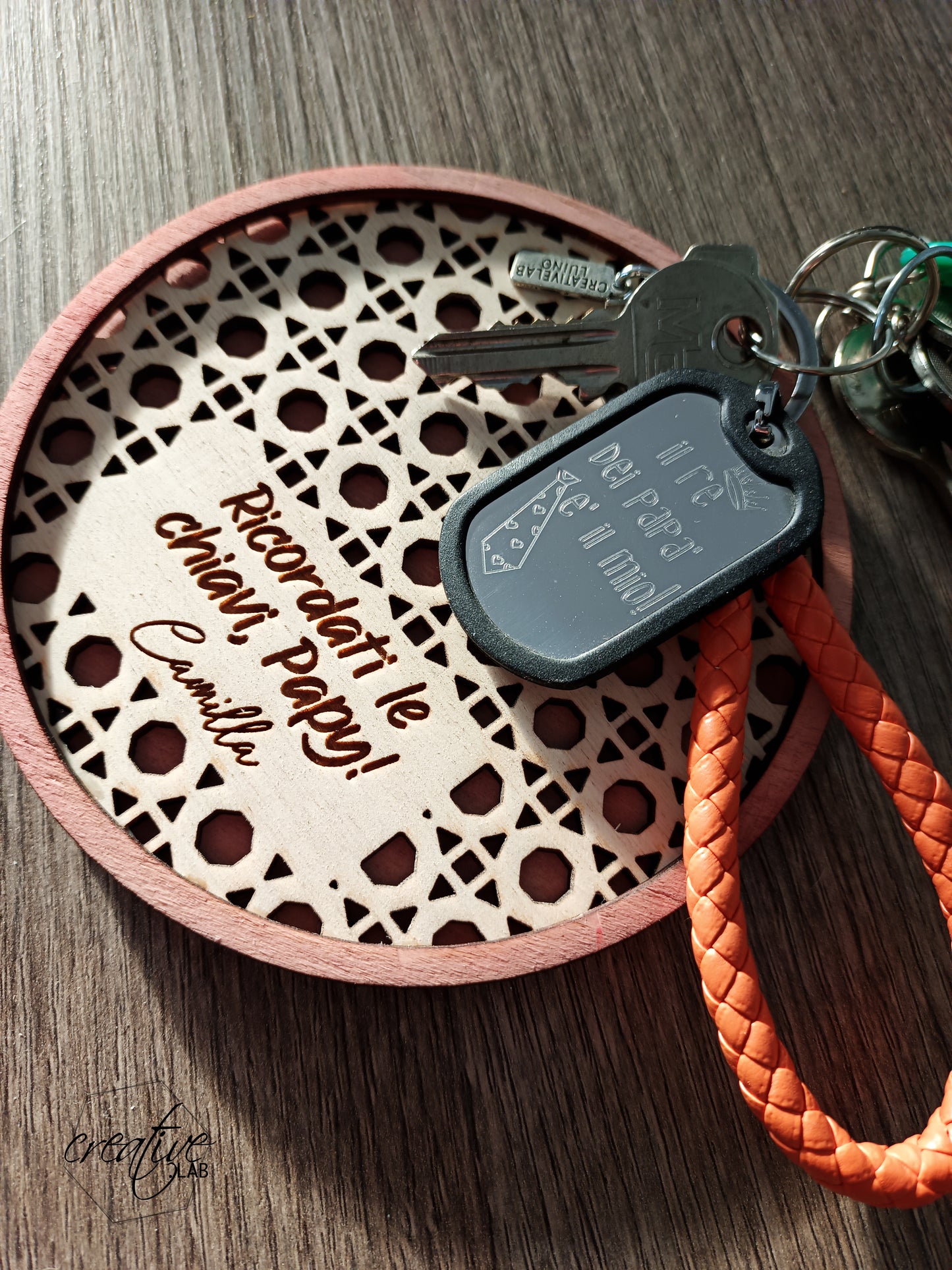 Piattino porta chiavi dedicato al papà, personalizzabile