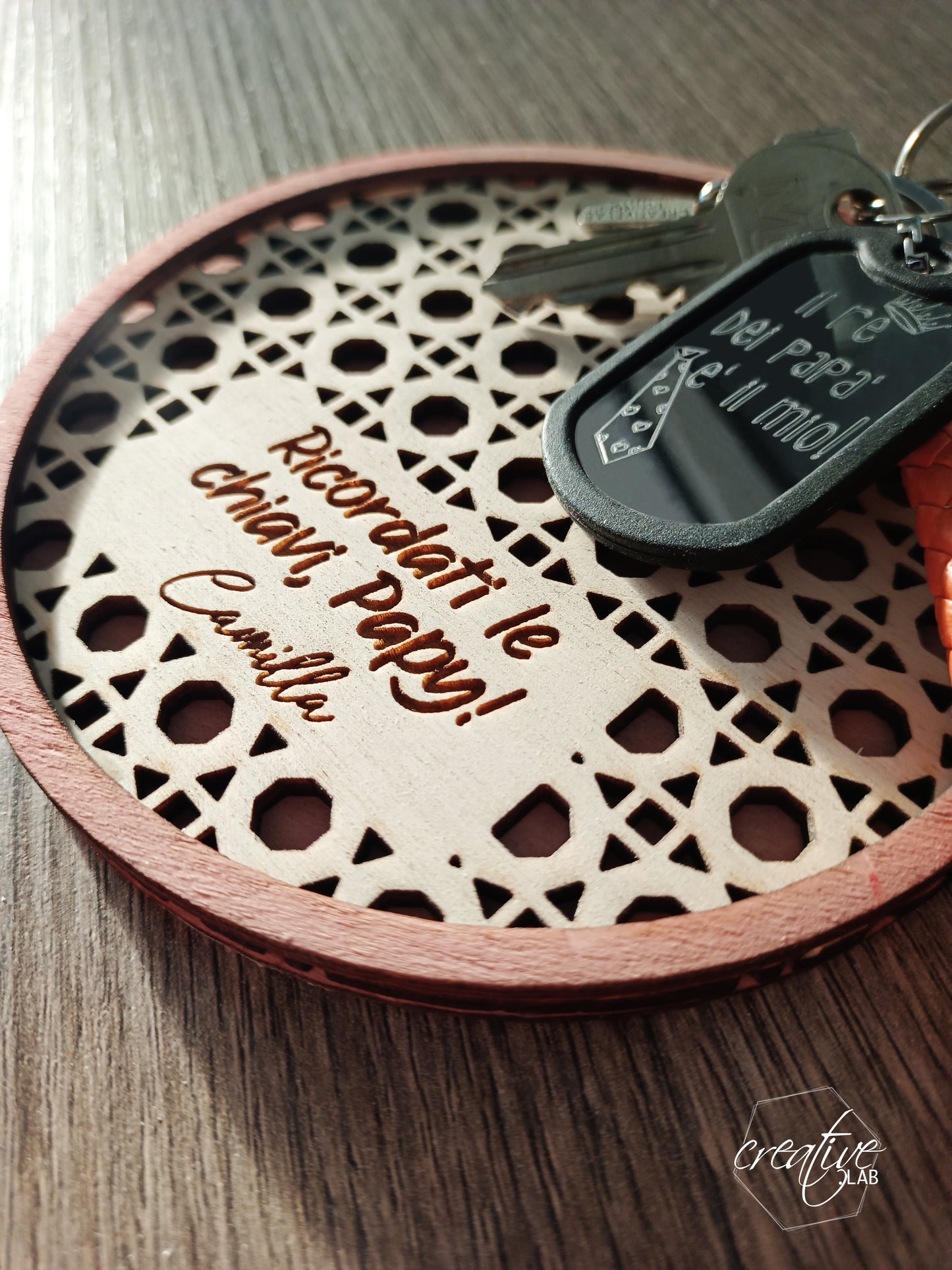 Piattino porta chiavi dedicato al papà, personalizzabile