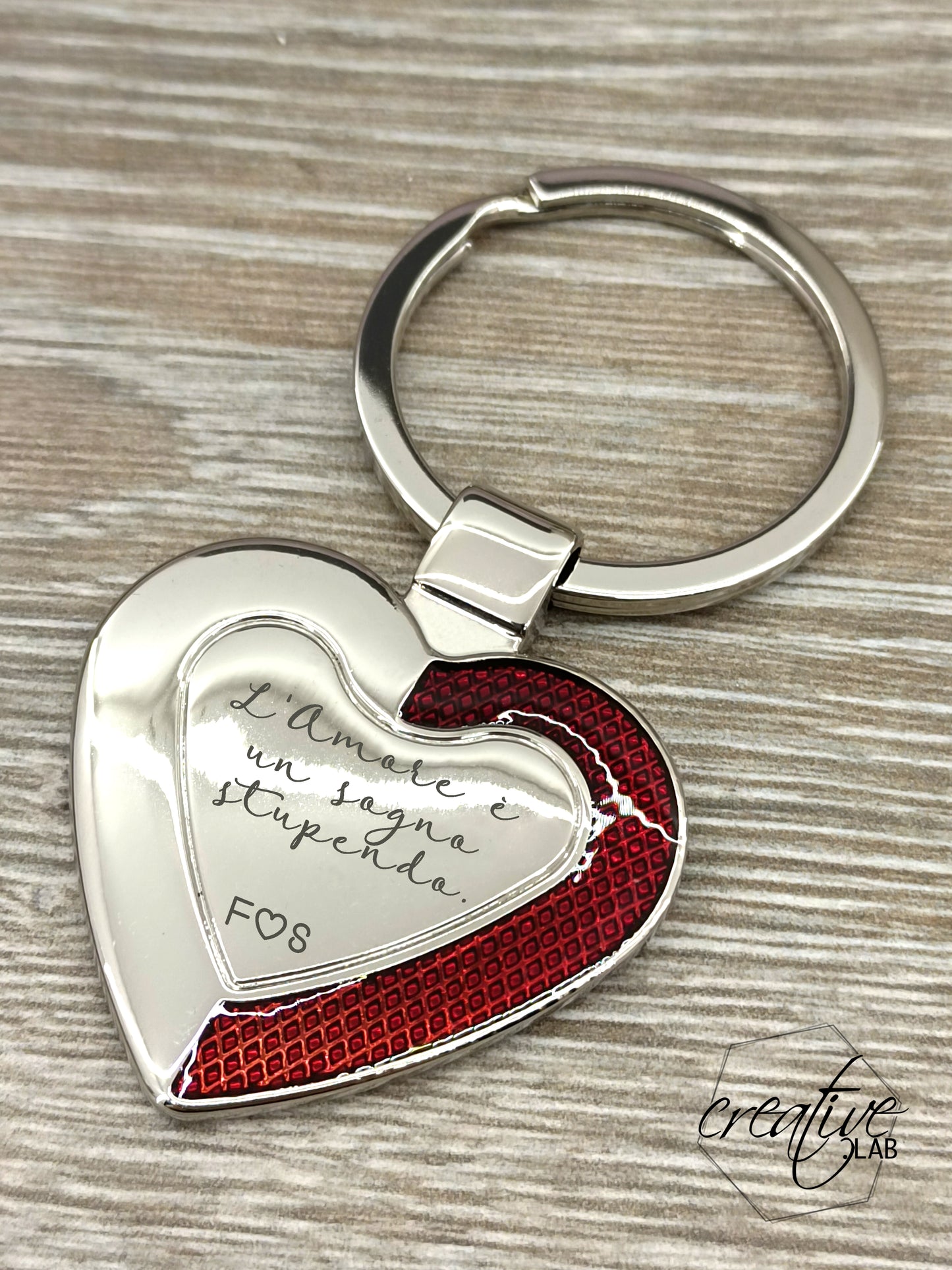 Portachiavi a cuore, personalizzabile (R44)