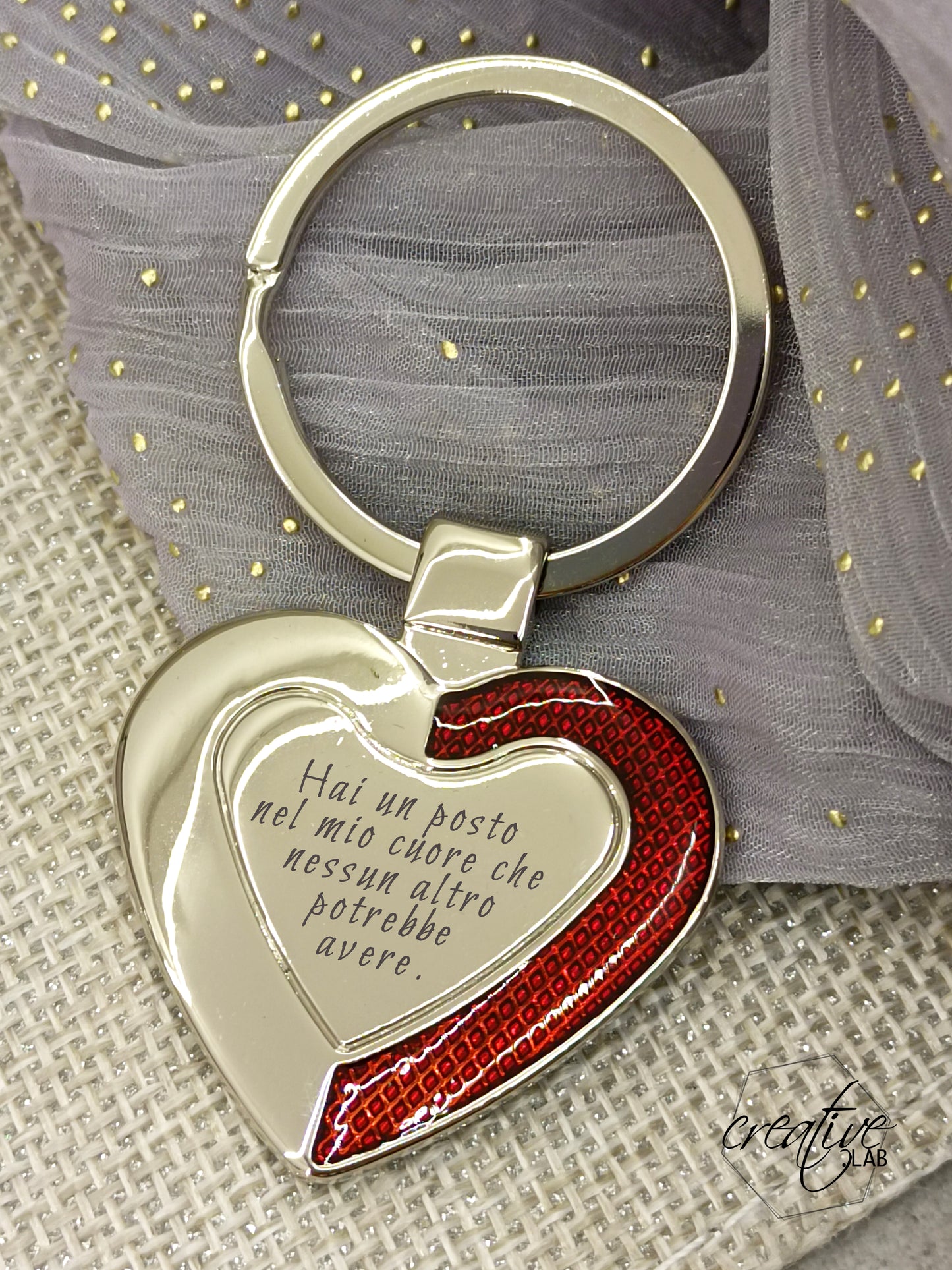 Portachiavi a cuore, personalizzabile (R44)