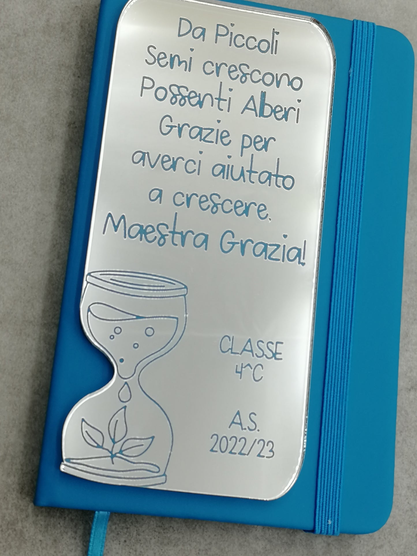 Notes con personalizzazione per la maestra - clessidra