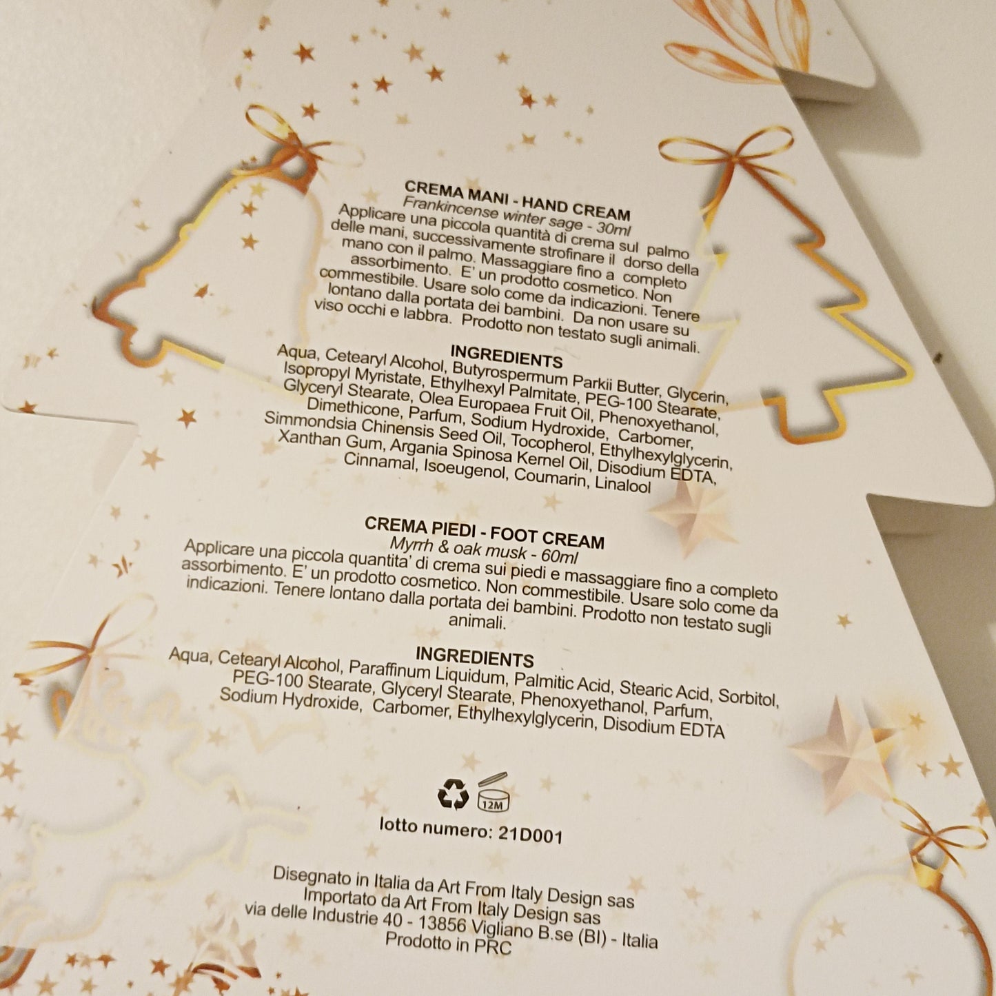 Crema mani e crema piedi in confezione natalizia