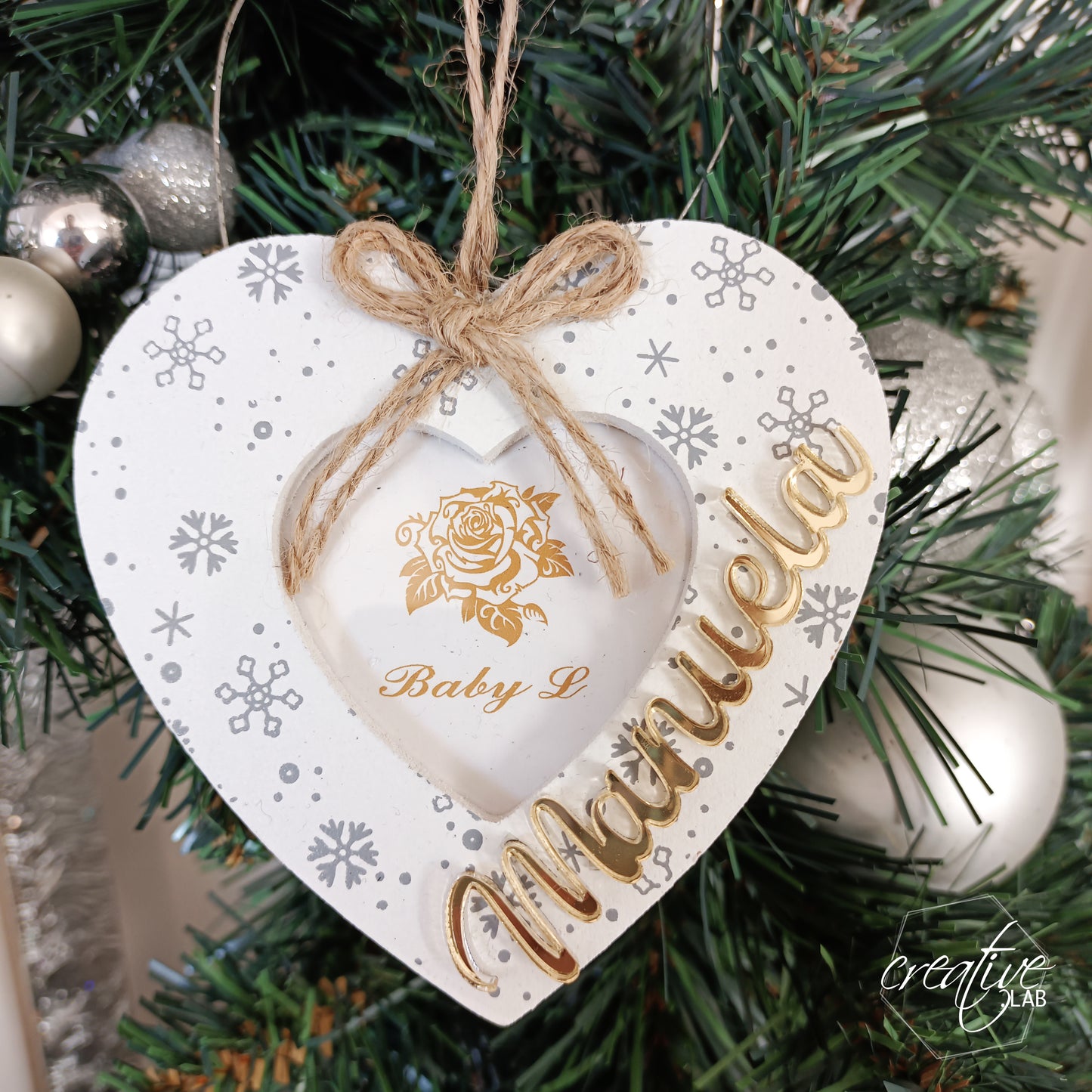 Cornicetta Natalizia a cuore, per foto