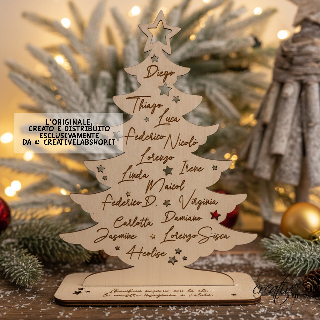 Albero natalizio, personalizzabile, per maestra/collaboratori scolastici