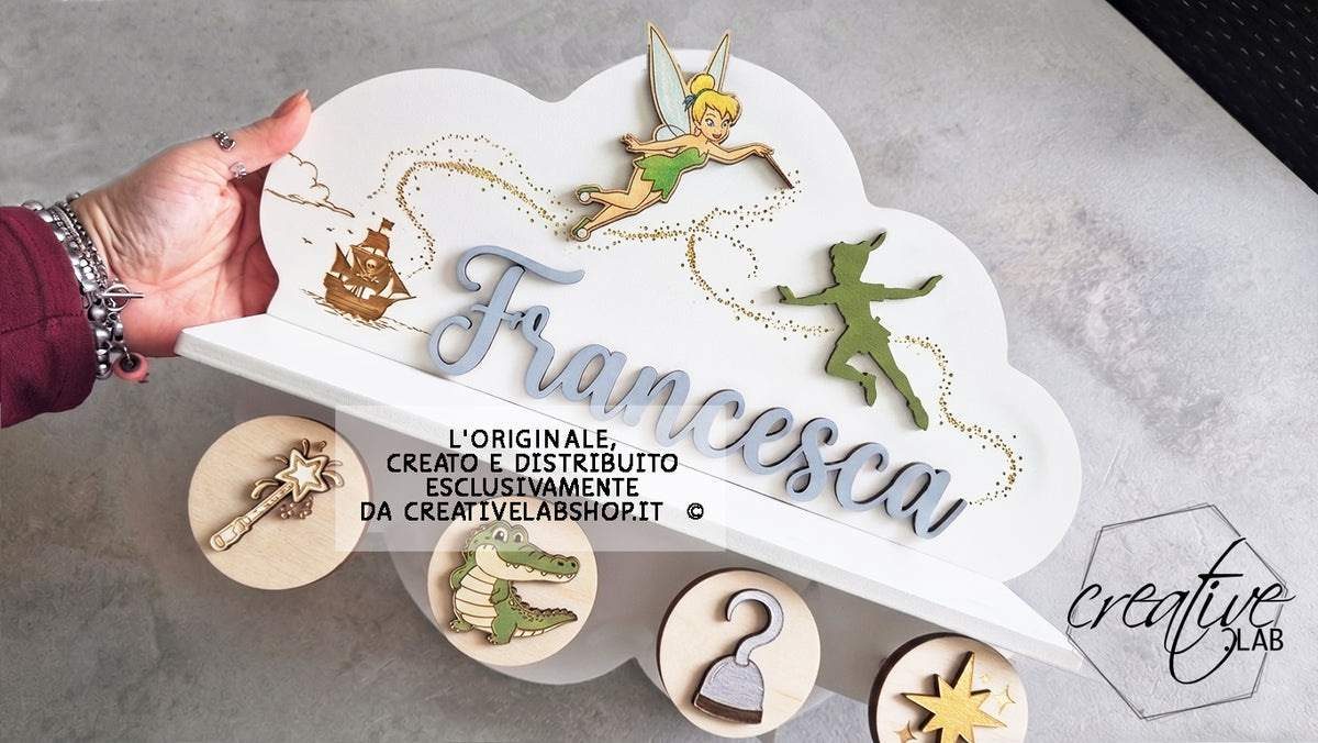 Mensola a nuvola da cameretta - personalizzabile