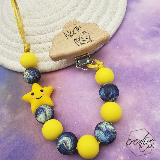 Porta ciuccio personalizzabile - tema cielo